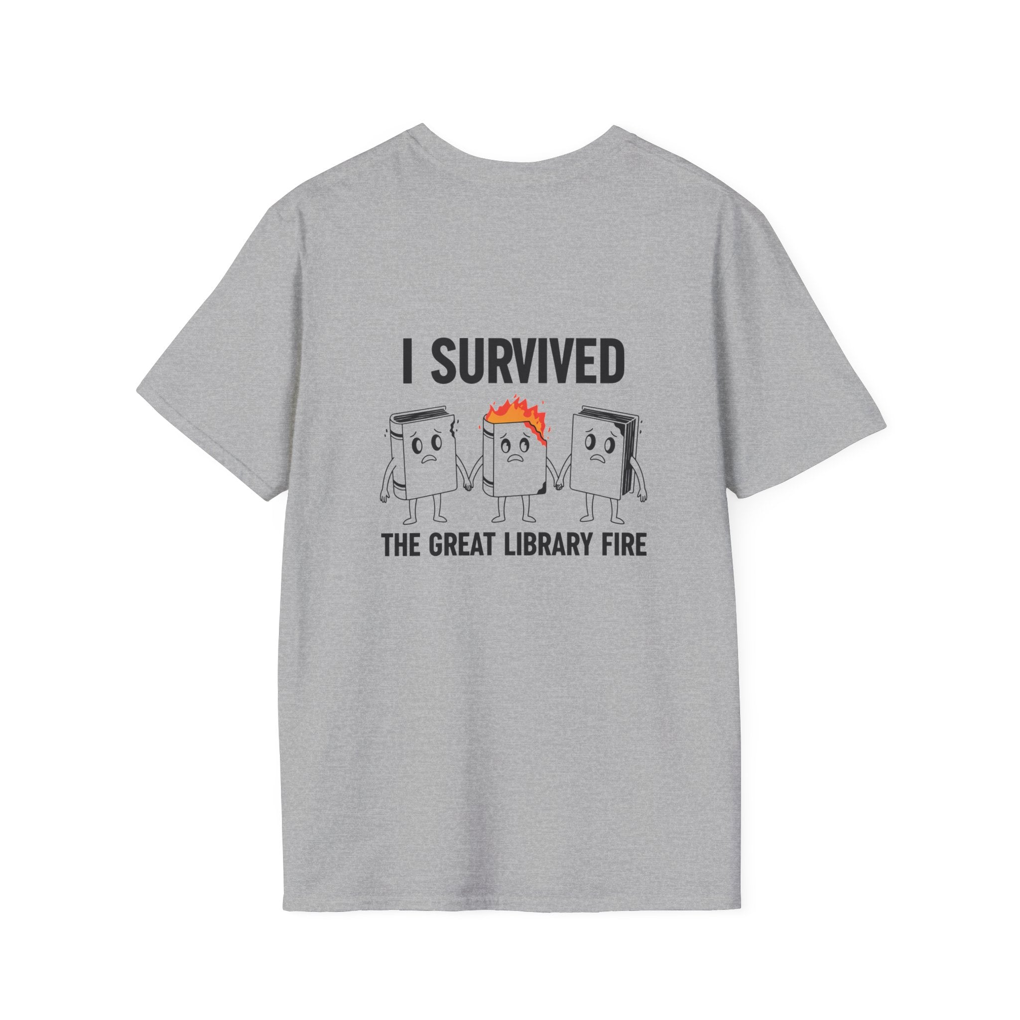 I Survived The Great Library Back Print T-Shirt