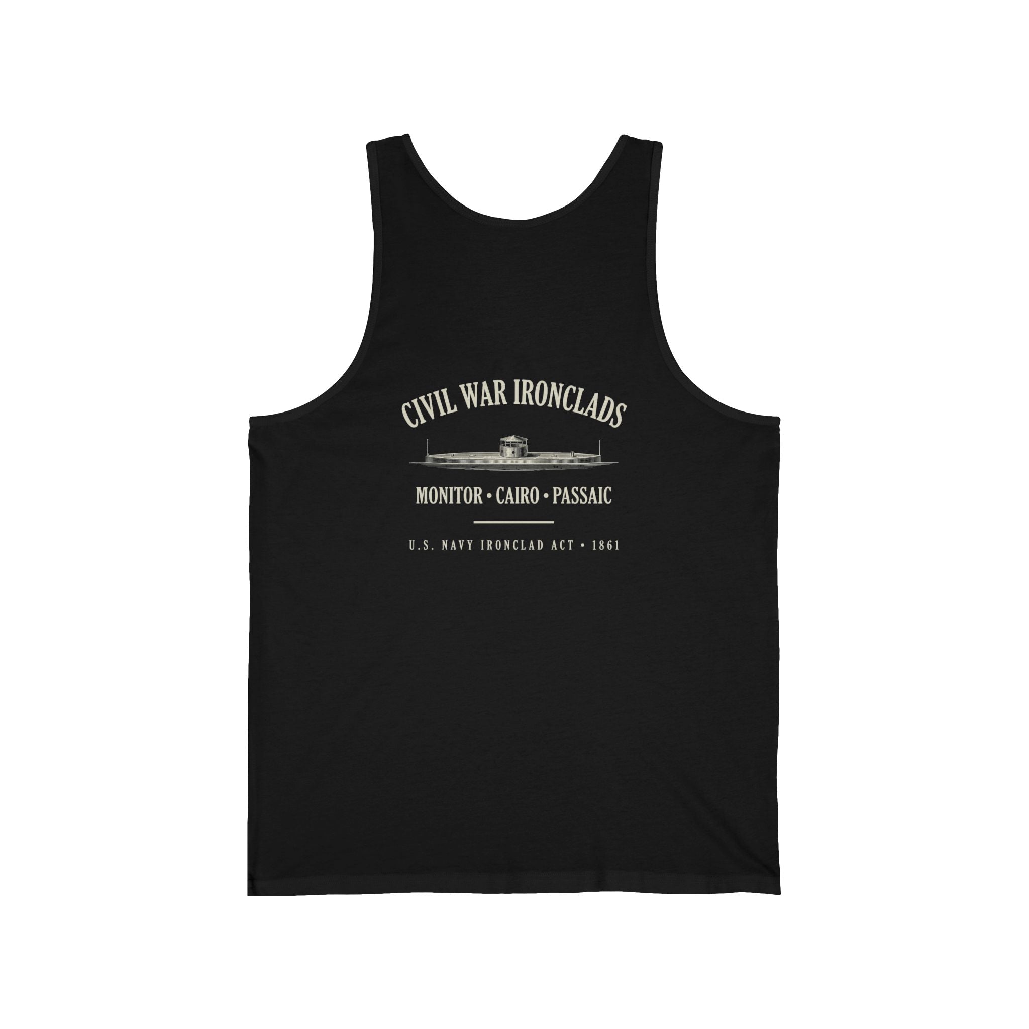 Civil War River Ironclads Back Print Tank Top