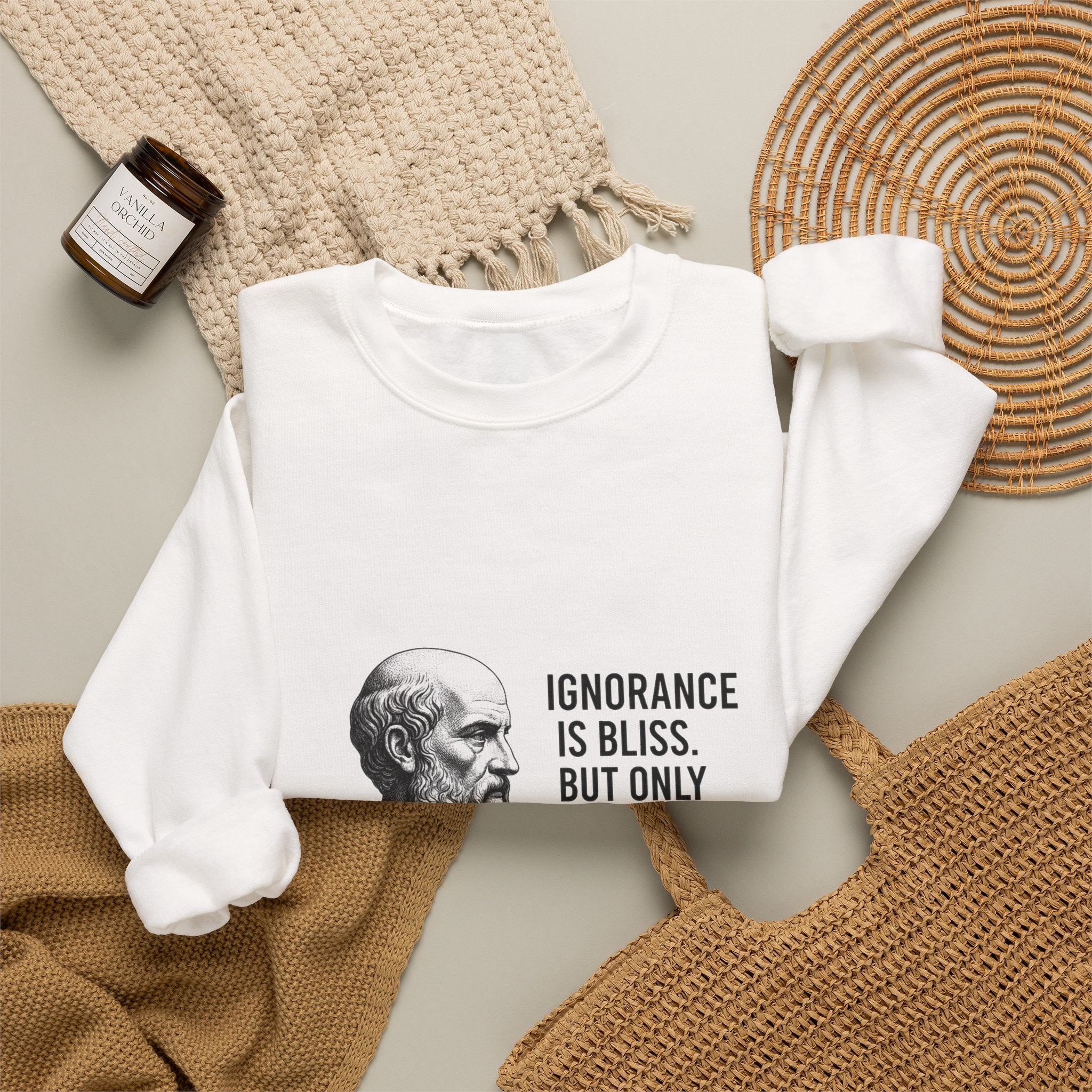 Socrates Ignorance Is Bliss Quote Sweatshirt