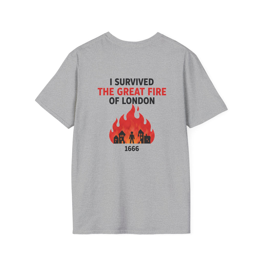 I Survived The Great Fire Back Print T-Shirt