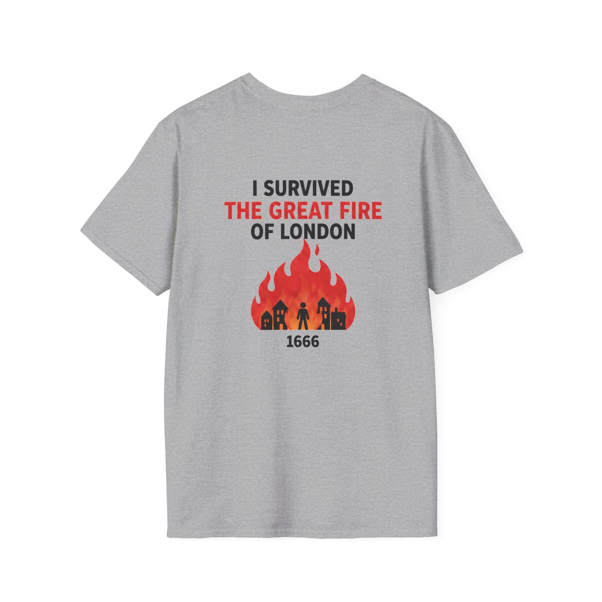 I Survived The Great Fire Back Print T-Shirt