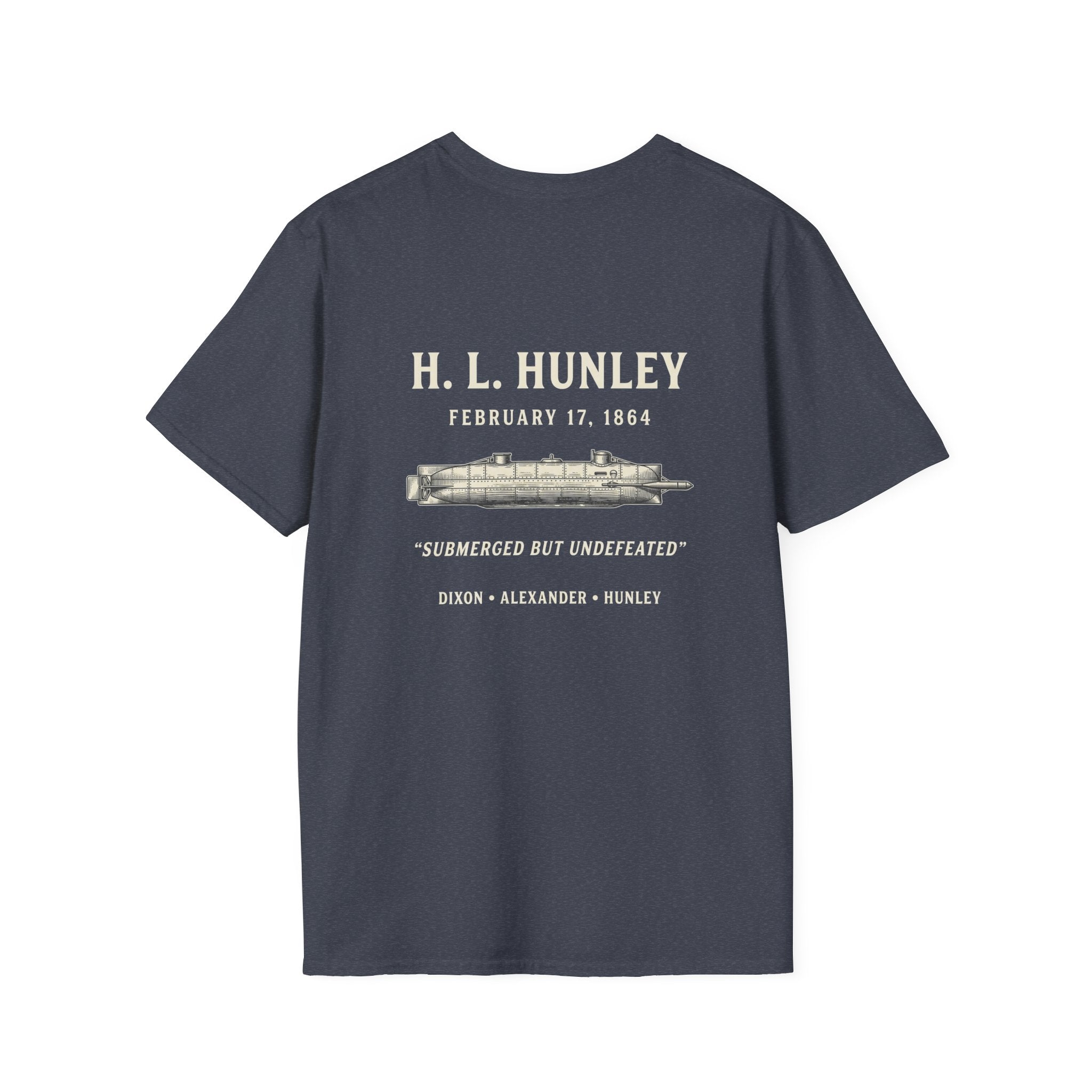 Css Hunley Submarine Memorial Back Print T-Shirt