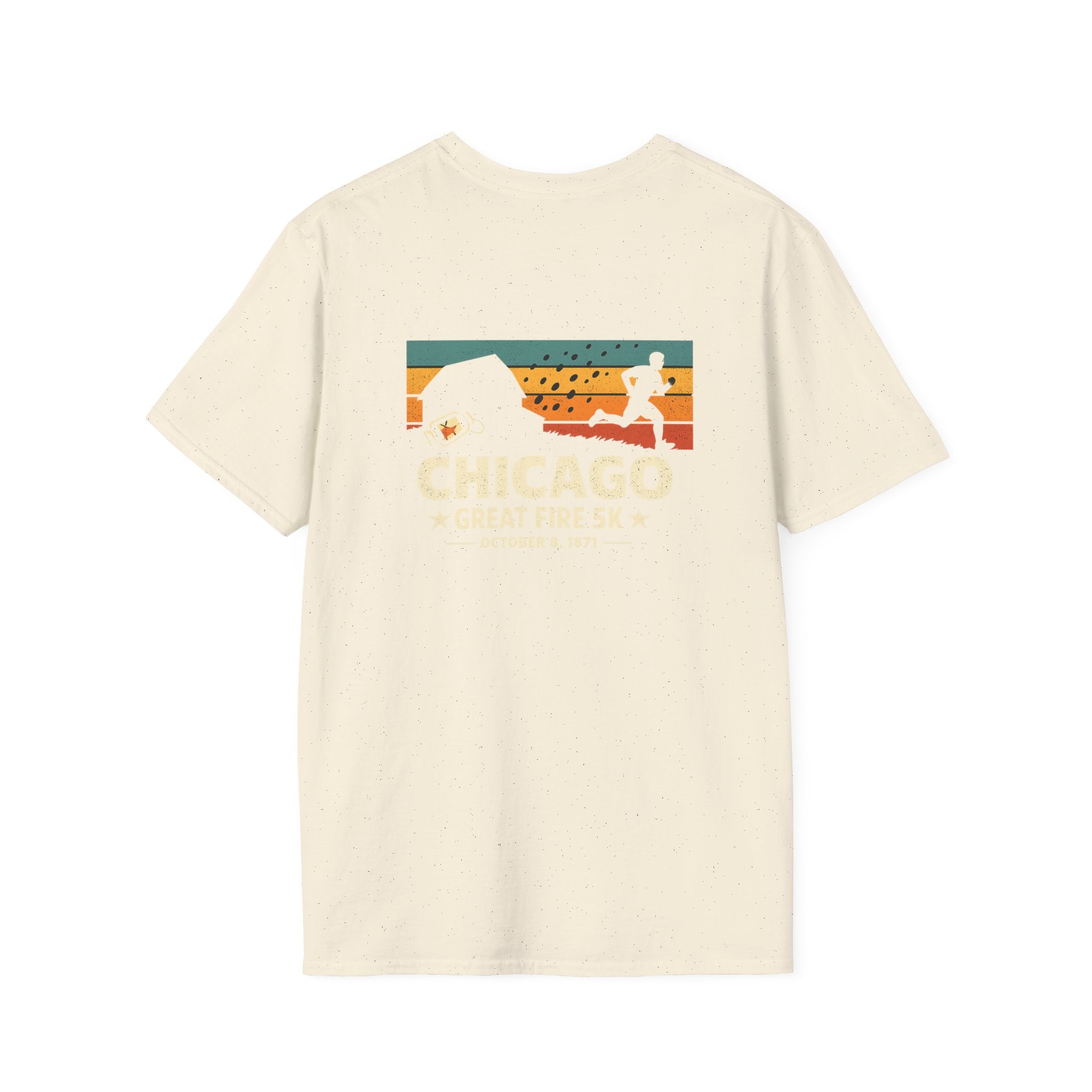 Chicago Great Fire 5K Retro Back Print T-Shirt
