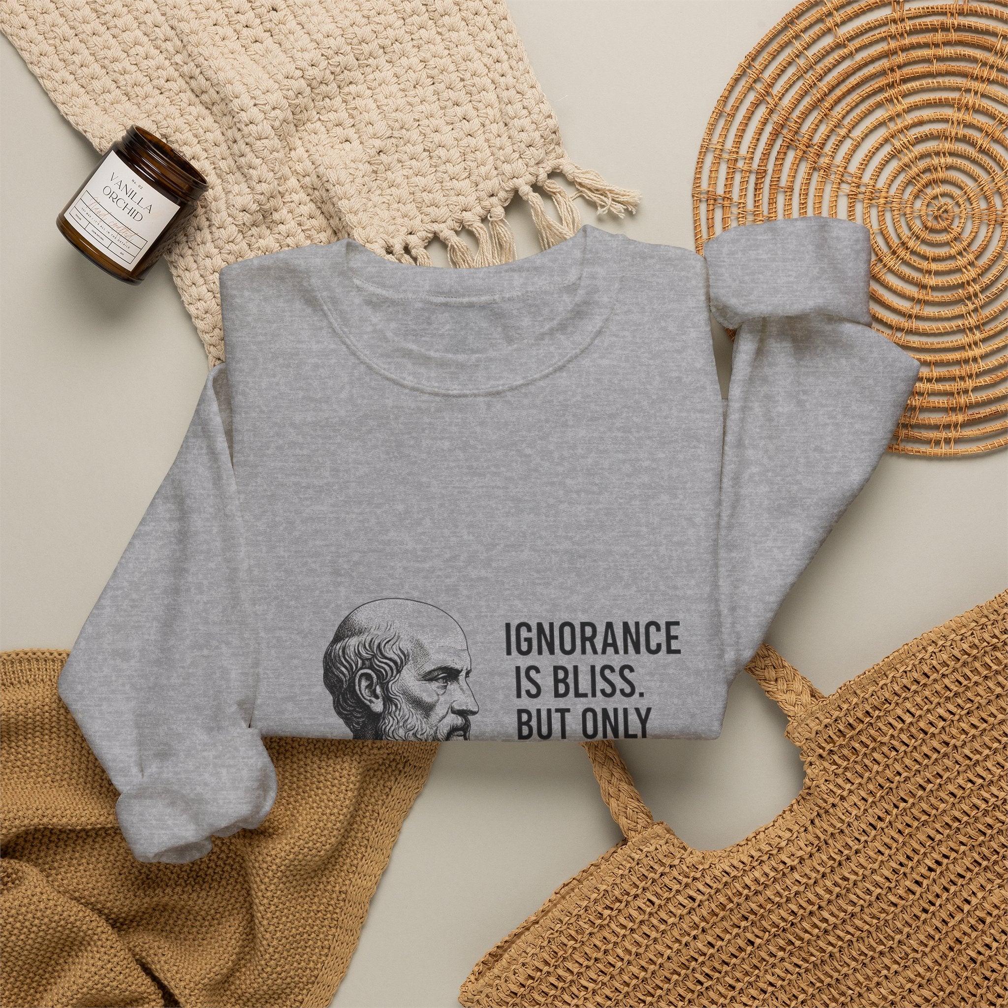 Socrates Ignorance Is Bliss Quote Sweatshirt