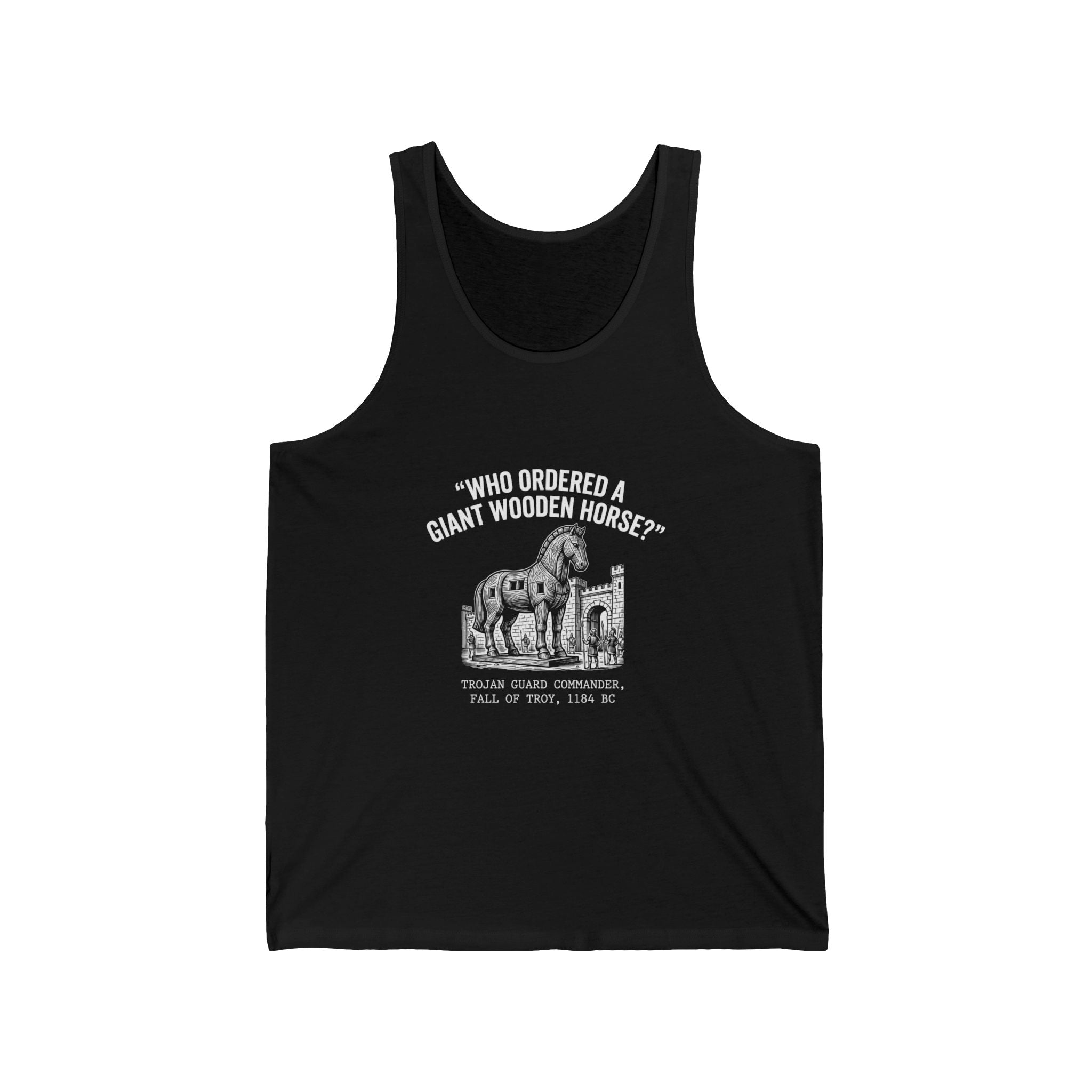 Trojan Horse Deadpan Satire Tank Top