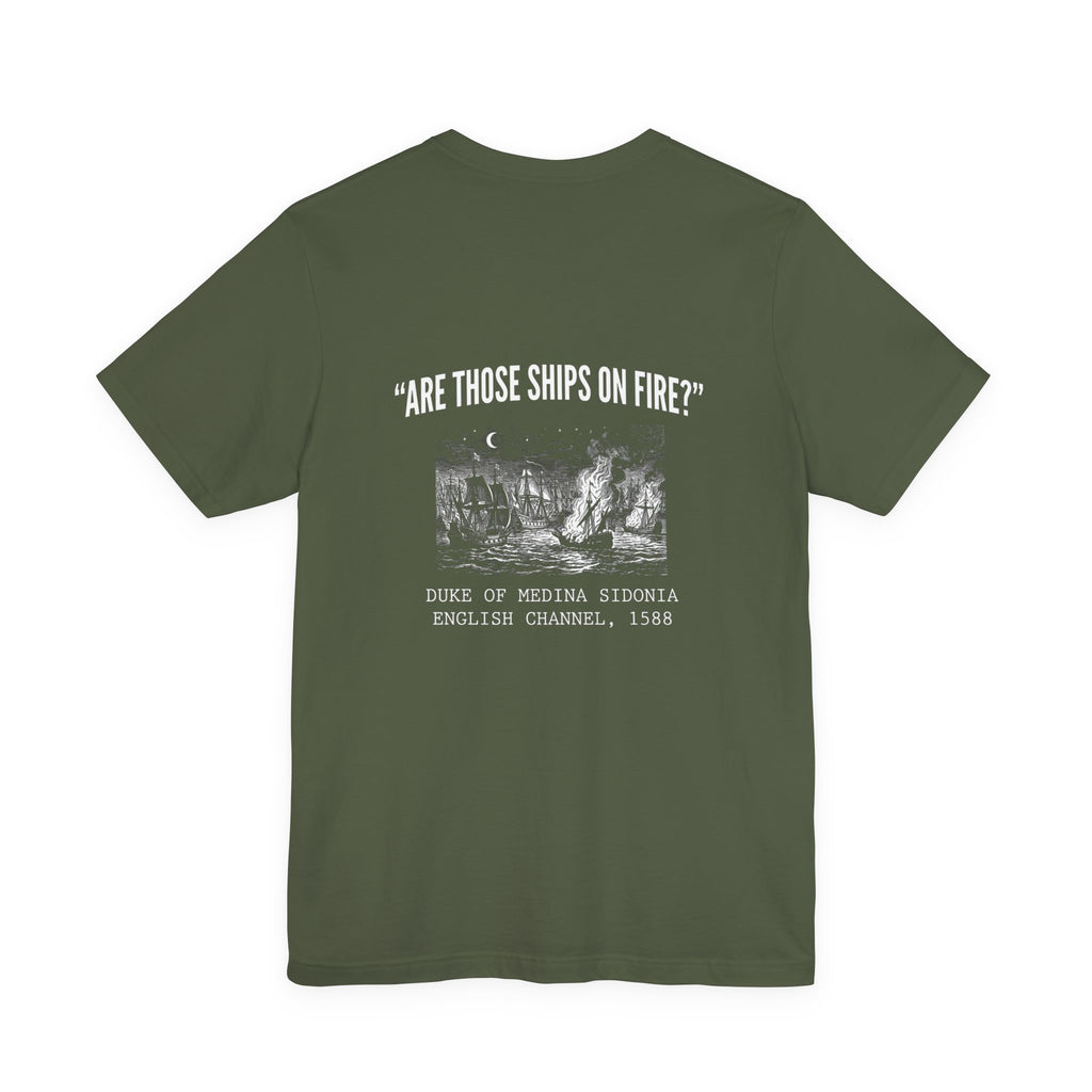Spanish Armada Fire Ships Back Print Premium Tee