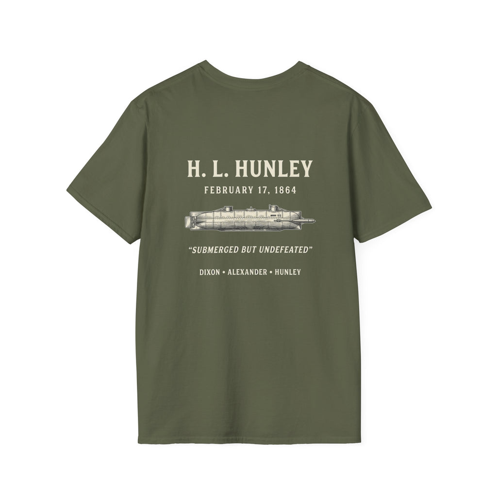 Css Hunley Submarine Memorial Back Print T-Shirt