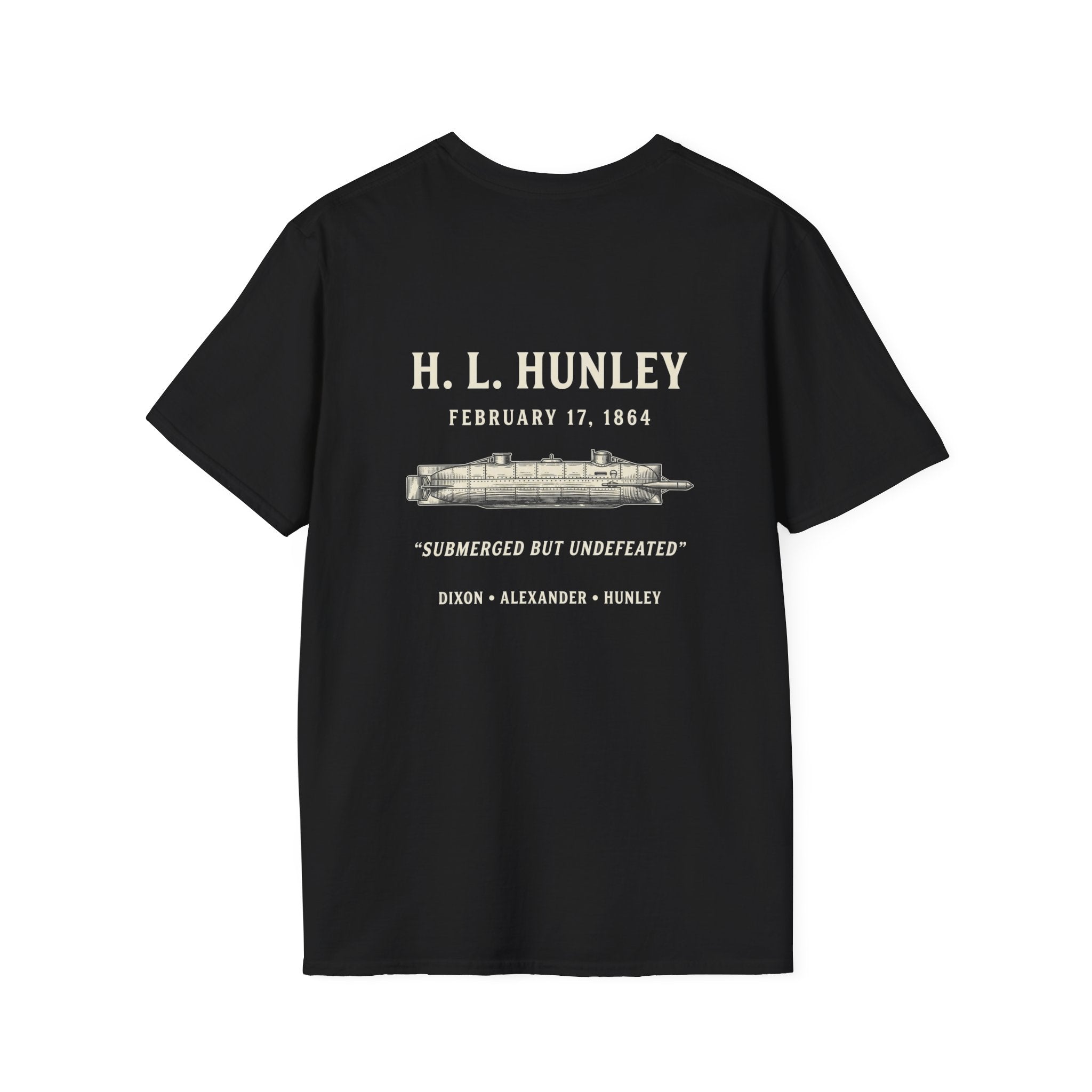 Css Hunley Submarine Memorial Back Print T-Shirt