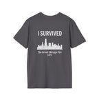I Survived The Great Chicago Back Print T-Shirt