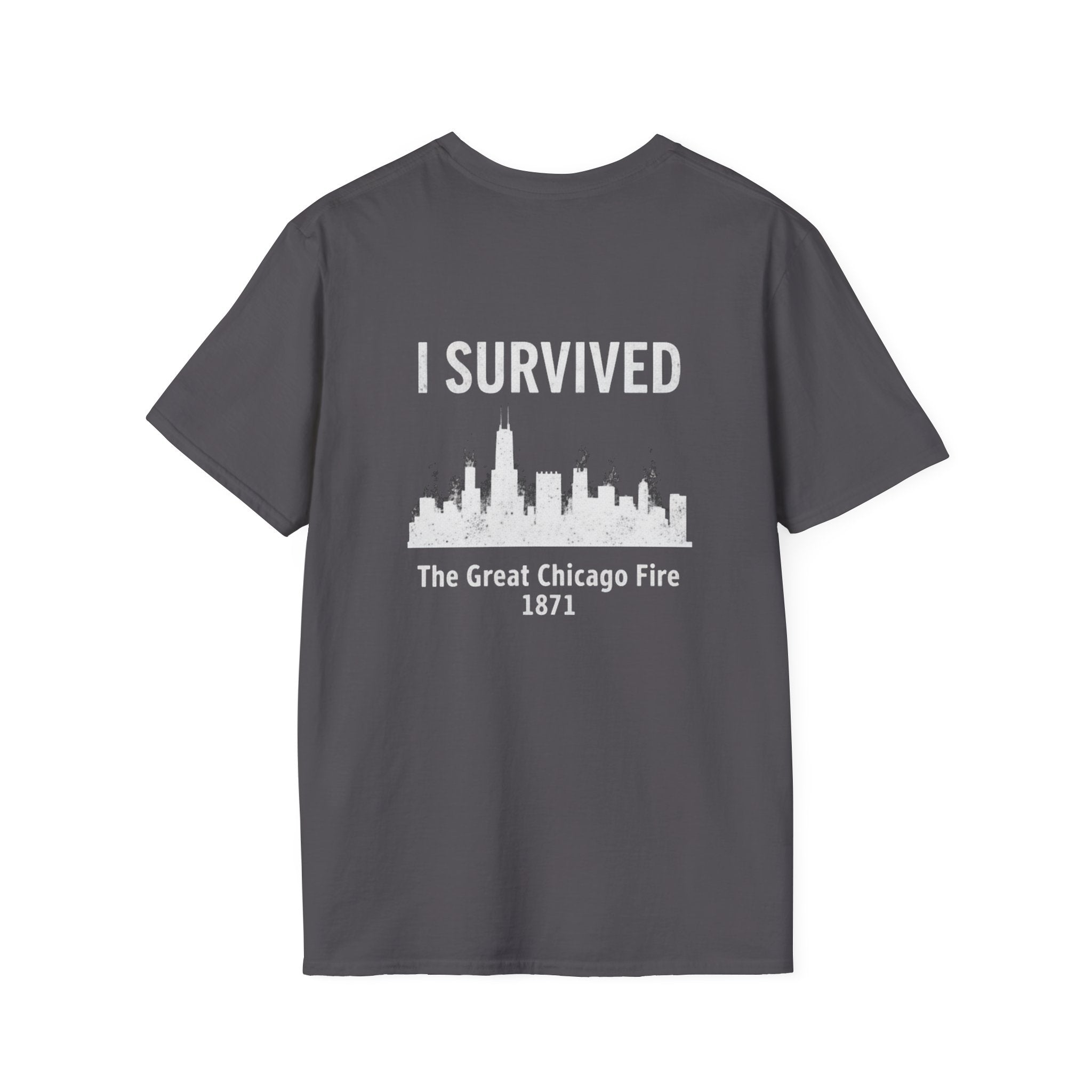 I Survived The Great Chicago Back Print T-Shirt