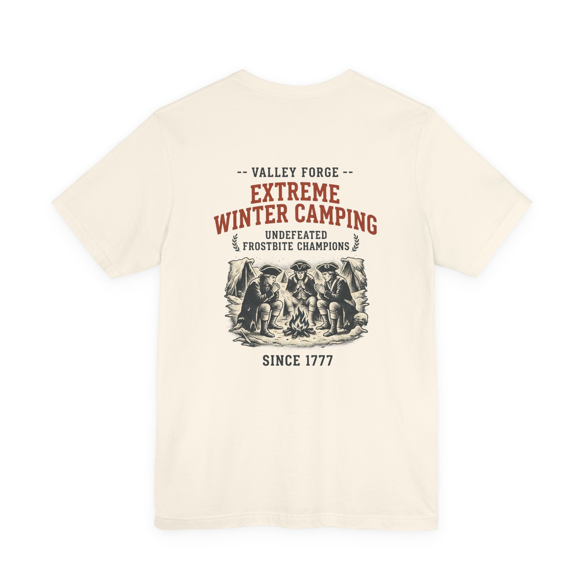 Valley Forge Winter Camping Back Print Premium Tee