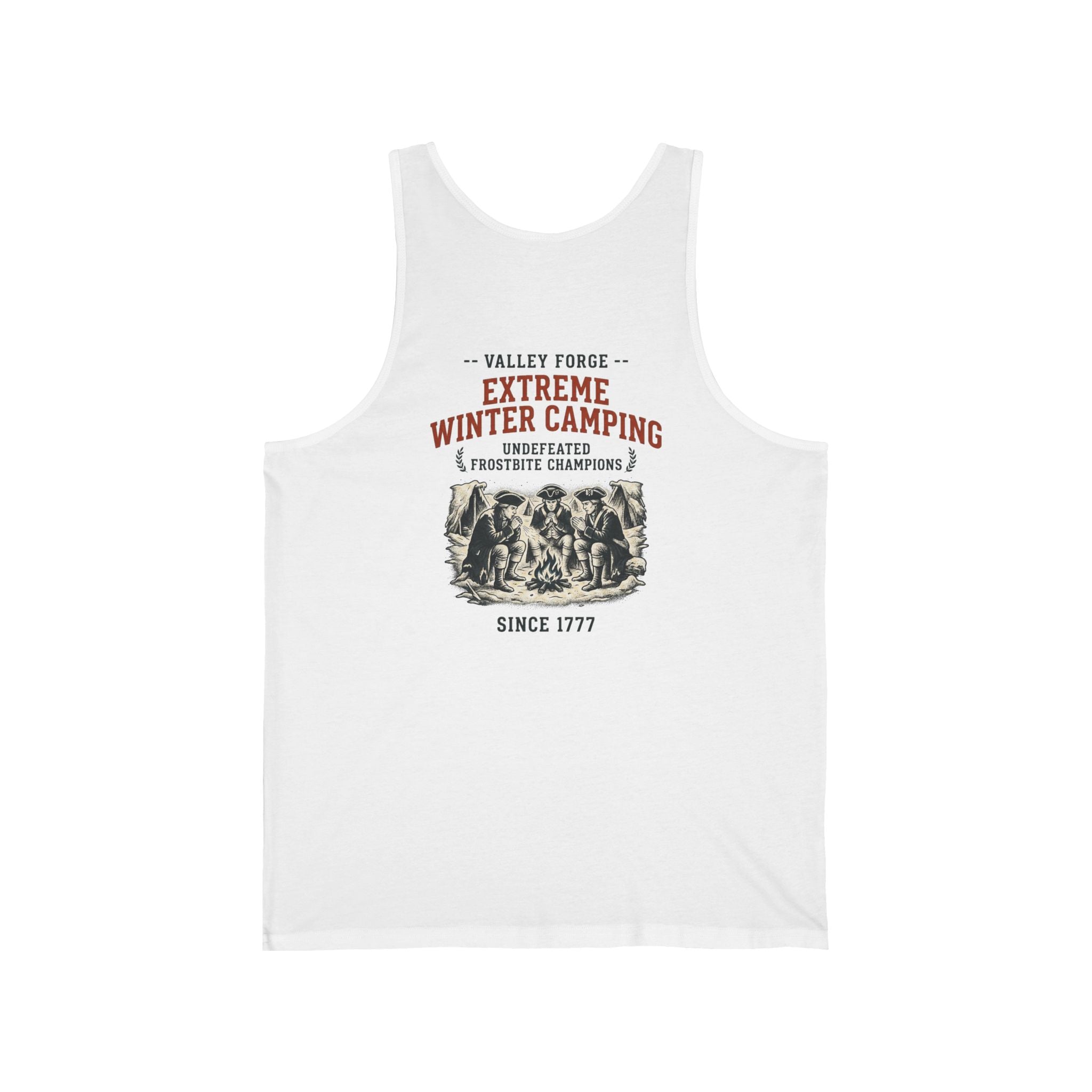Valley Forge Winter Camping Back Print Tank Top