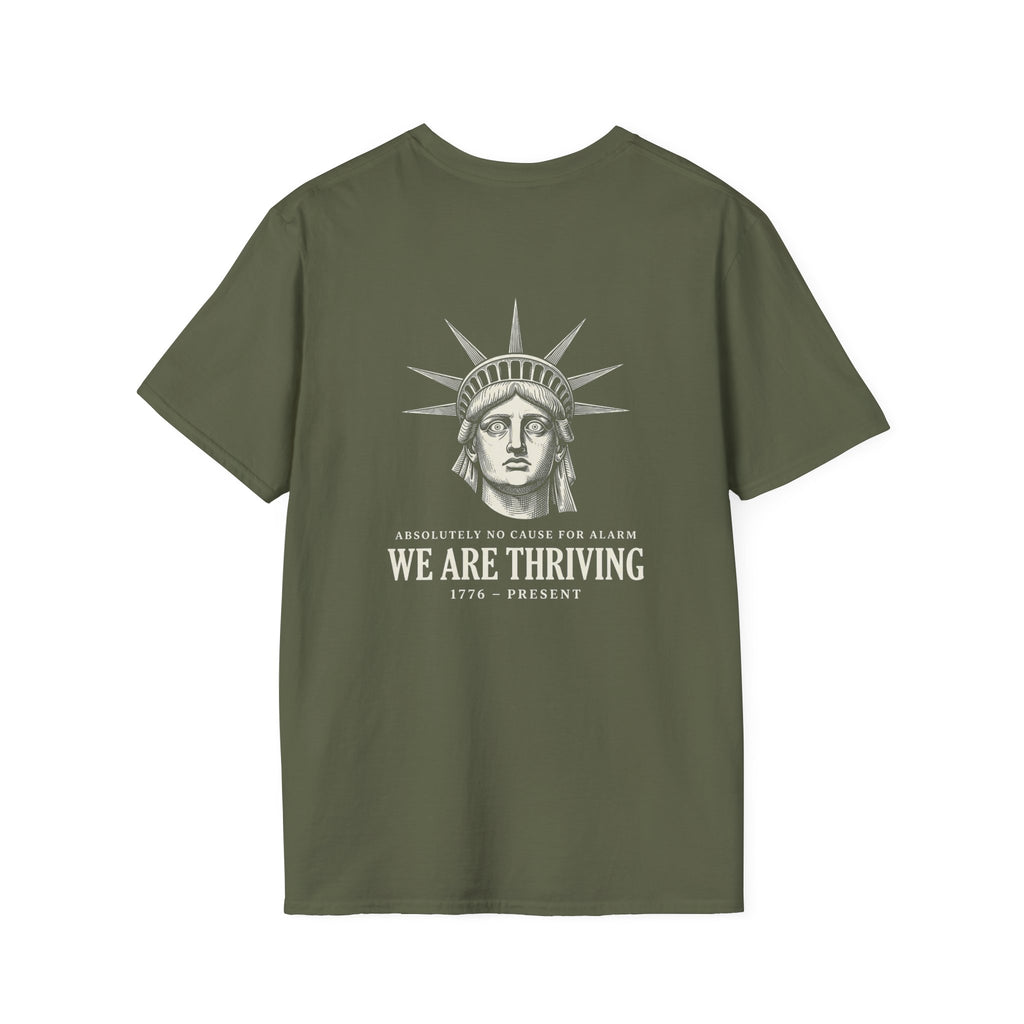 Lady Liberty We Are Thriving Back Print T-Shirt