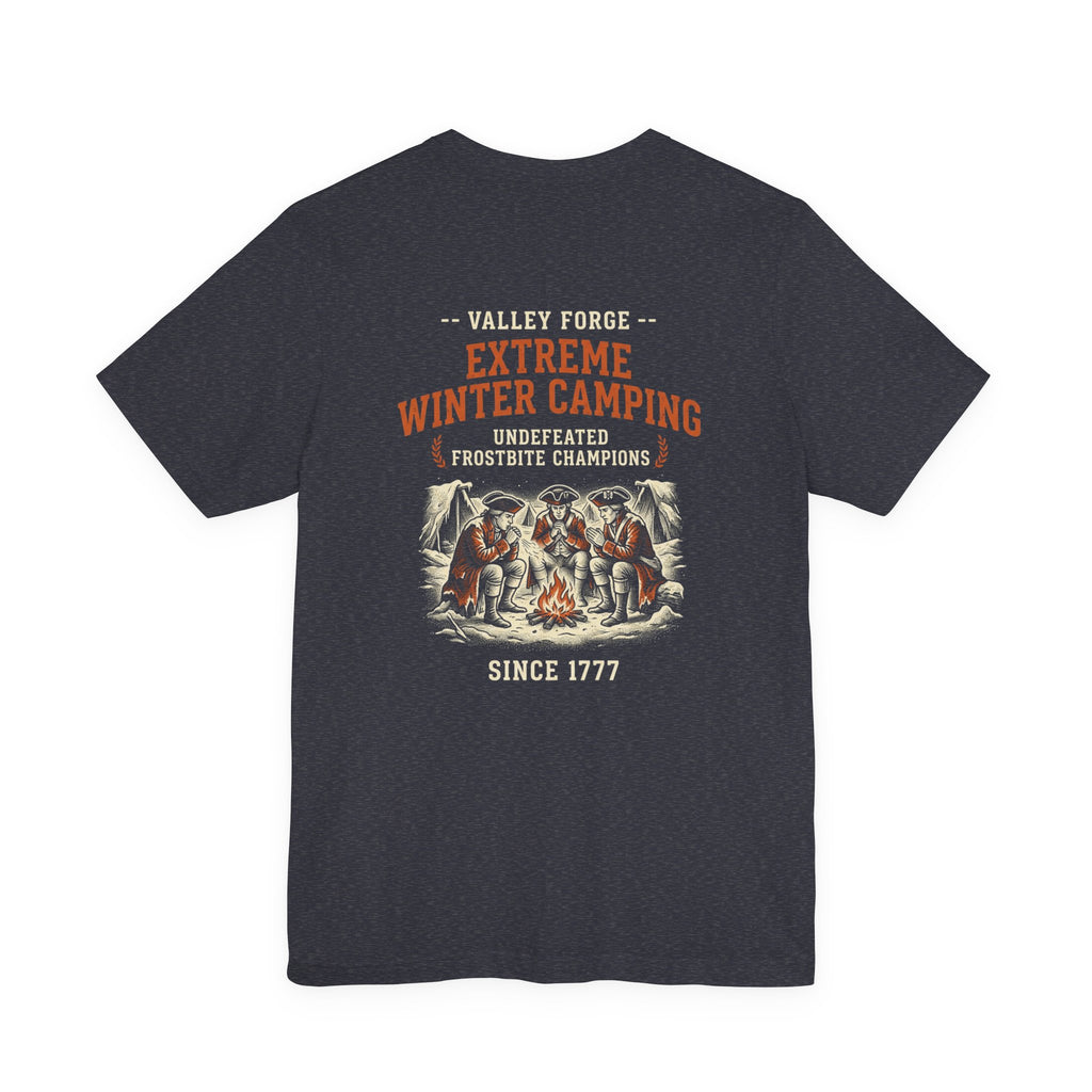 Valley Forge Winter Camping Back Print Premium Tee