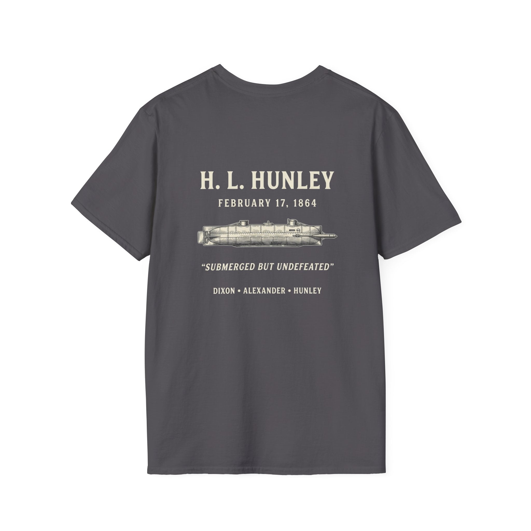 Css Hunley Submarine Memorial Back Print T-Shirt
