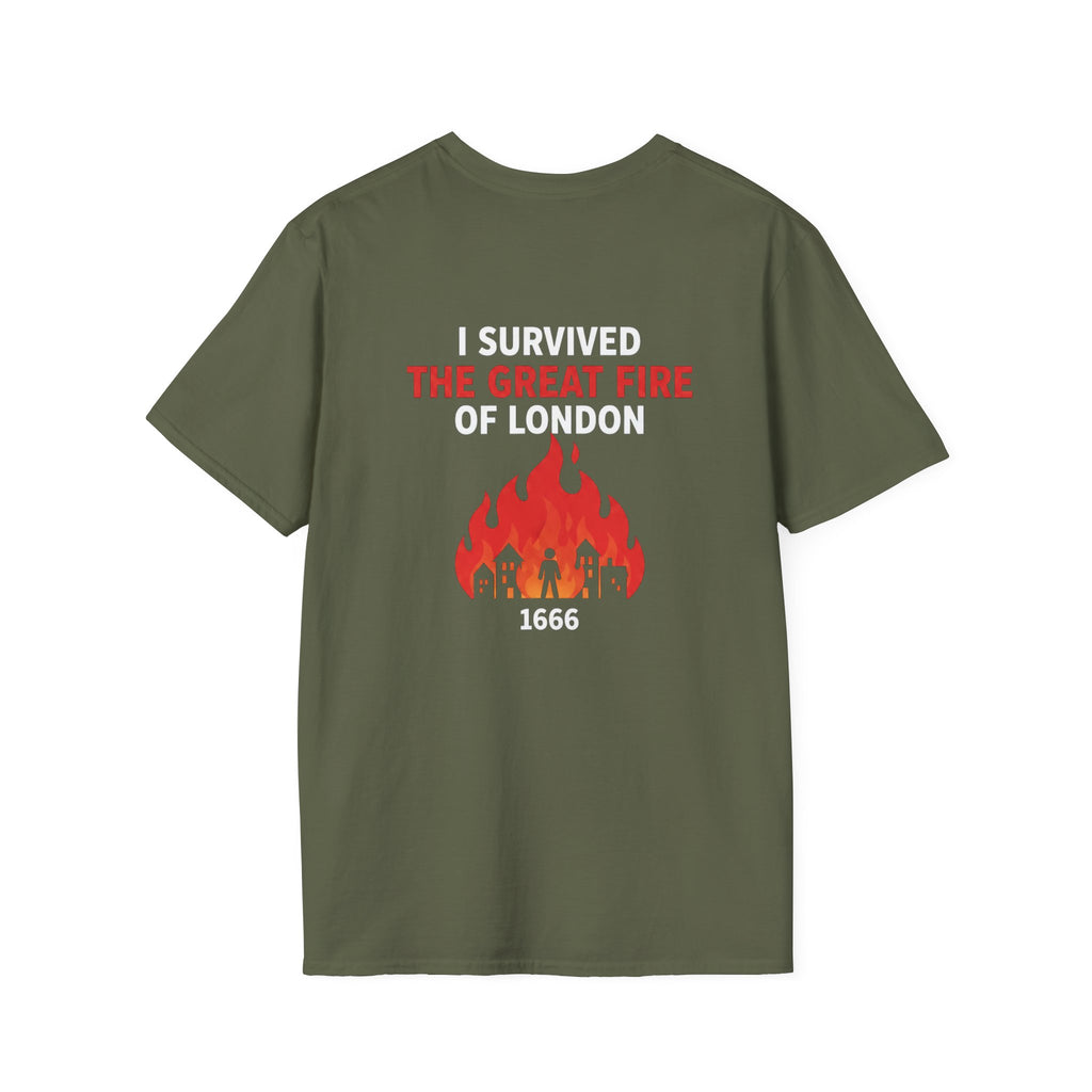 I Survived The Great Fire Back Print T-Shirt