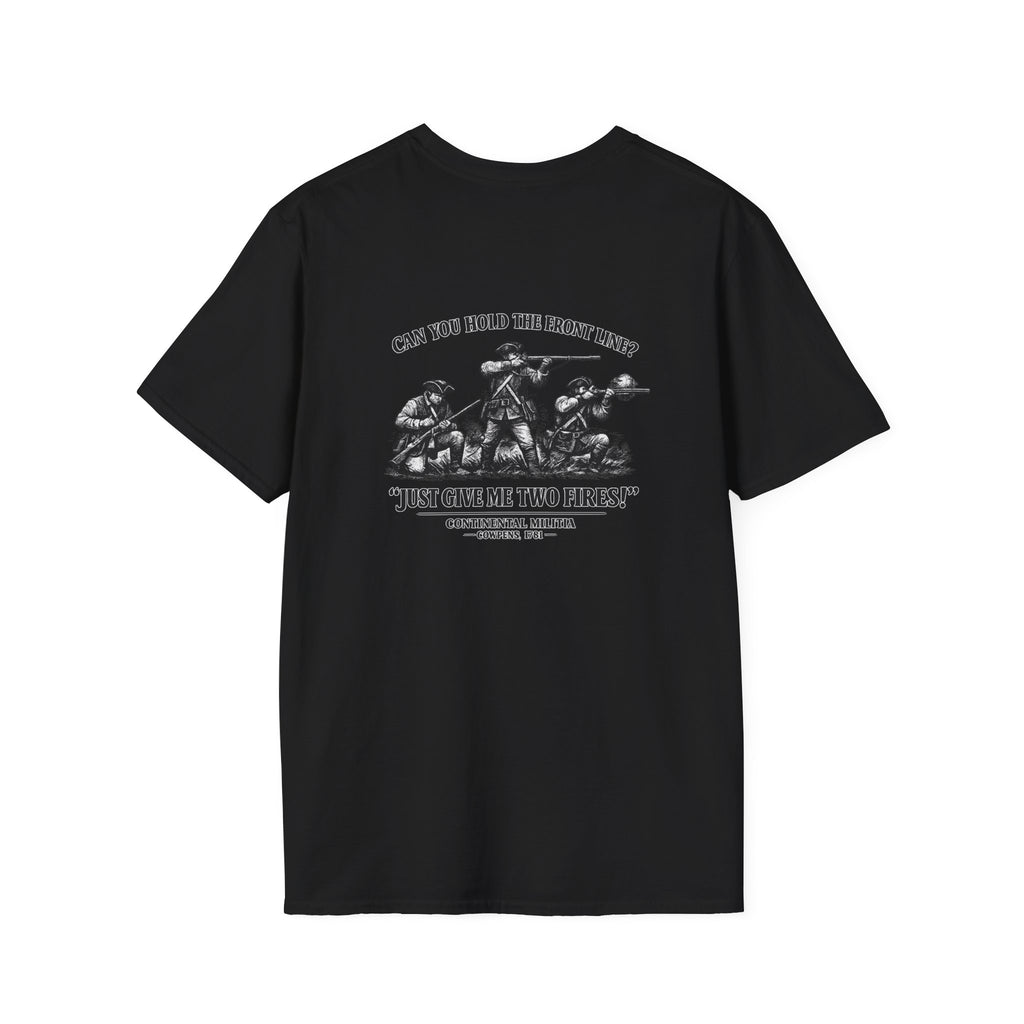 Continental Militia Two Fires Cowpens Back Print T-Shirt