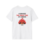 I Survived The Great Fire Back Print T-Shirt