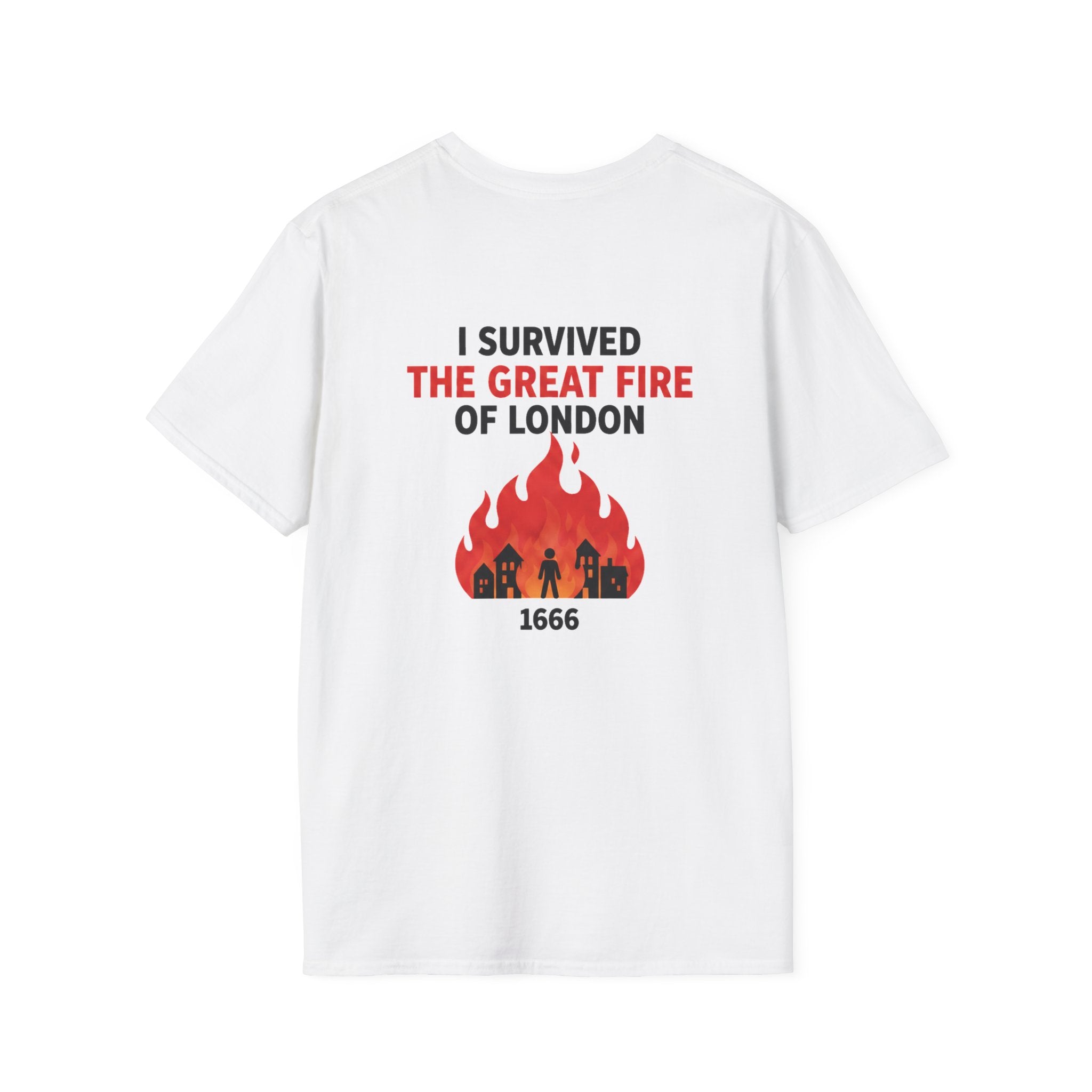 I Survived The Great Fire Back Print T-Shirt