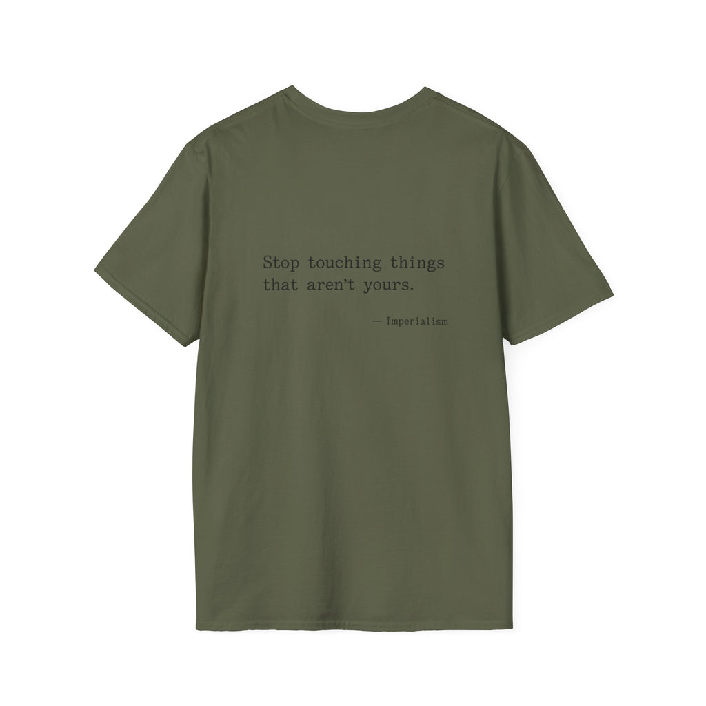 Imperialism Parental Warning Quote Back Print T-Shirt