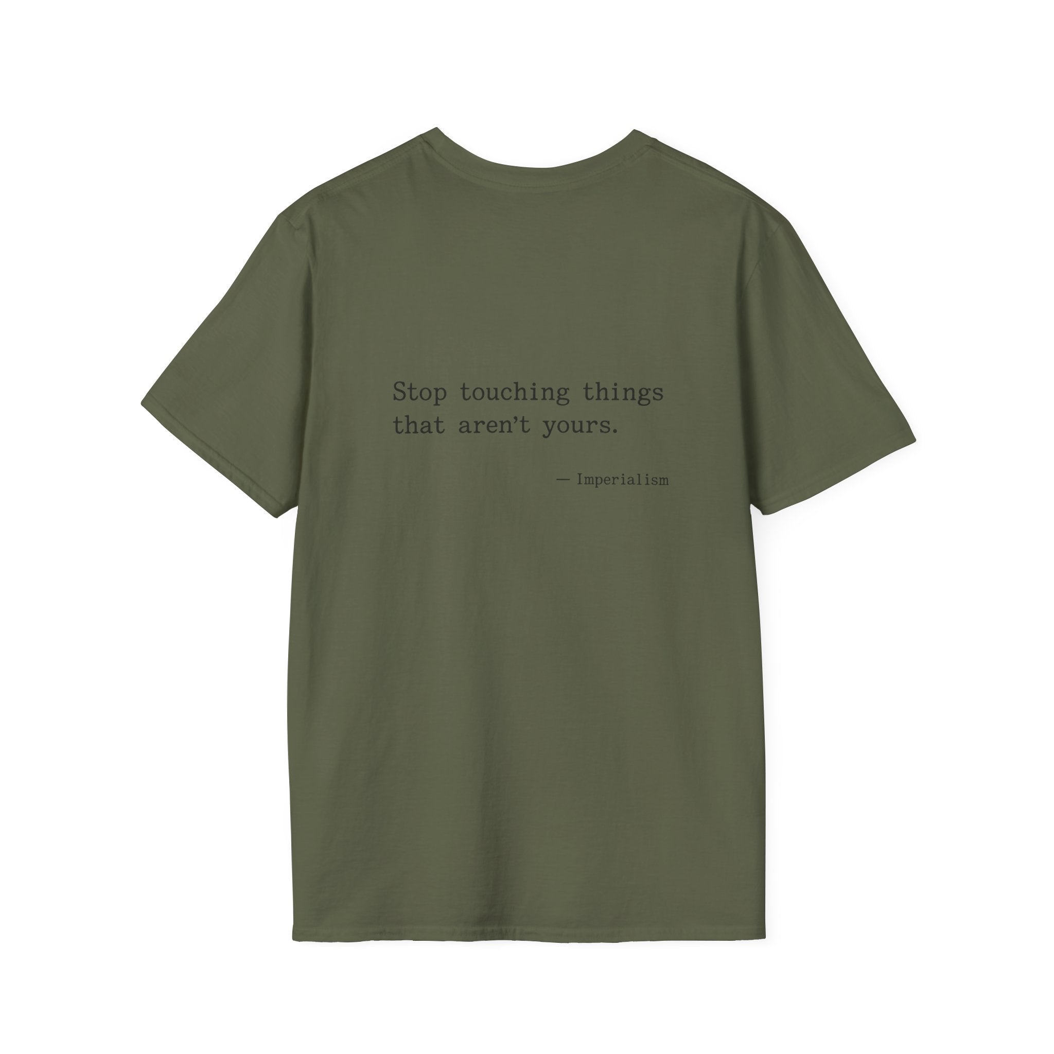 Imperialism Parental Warning Quote Back Print T-Shirt