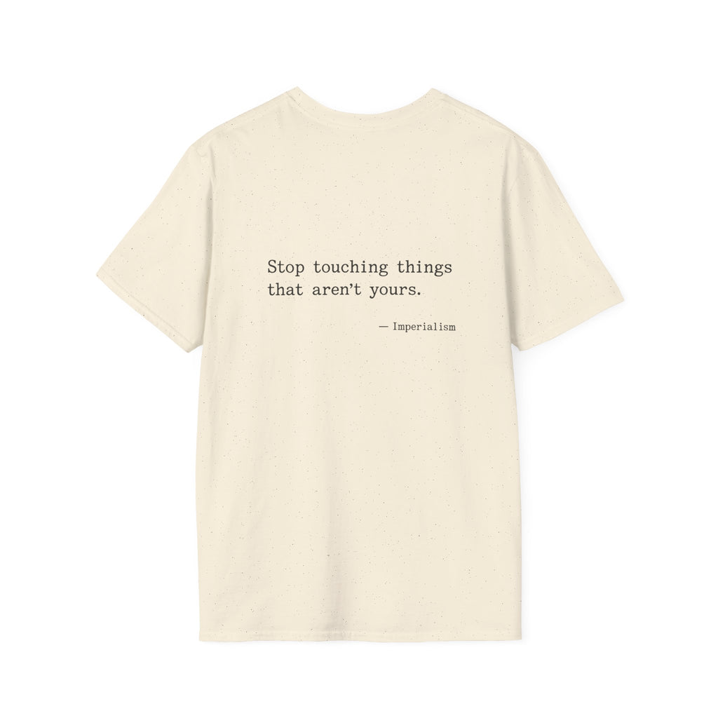 Imperialism Parental Warning Quote Back Print T-Shirt