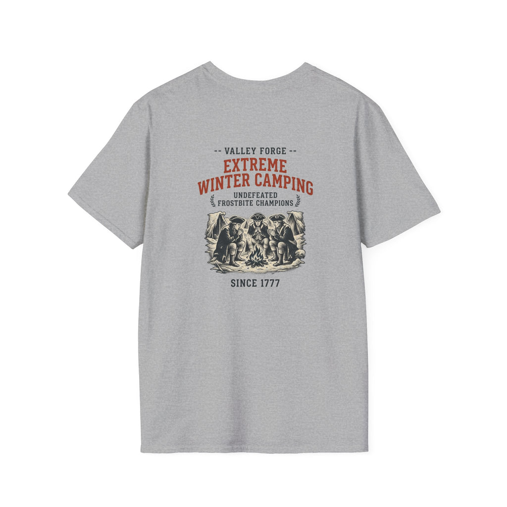 Valley Forge Winter Camping Back Print T-Shirt