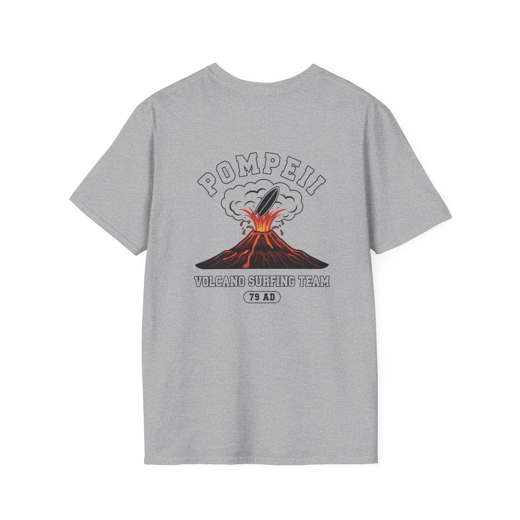 Pompeii Volcano Surfing Team Back Print T-Shirt