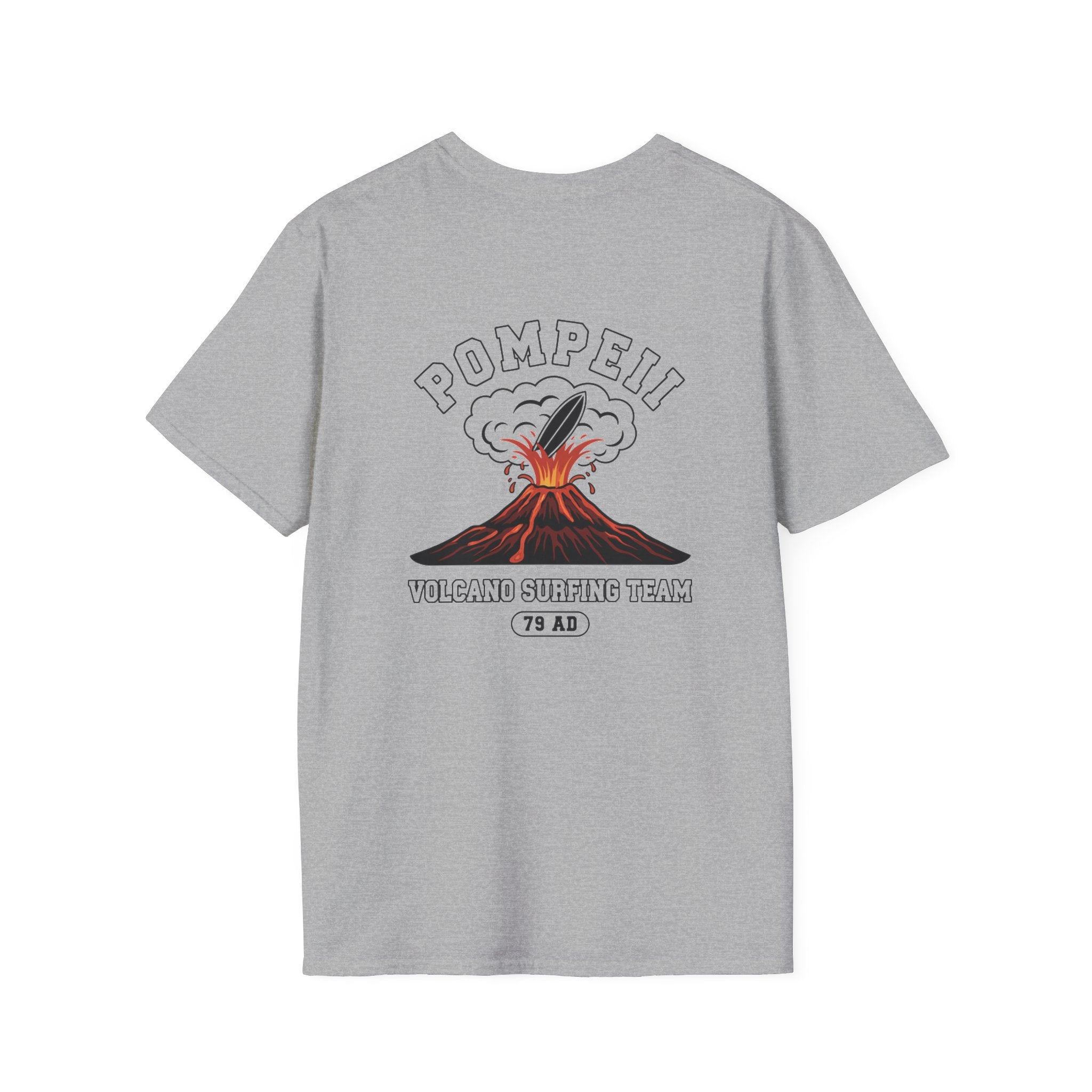 Pompeii Volcano Surfing Team Back Print T-Shirt