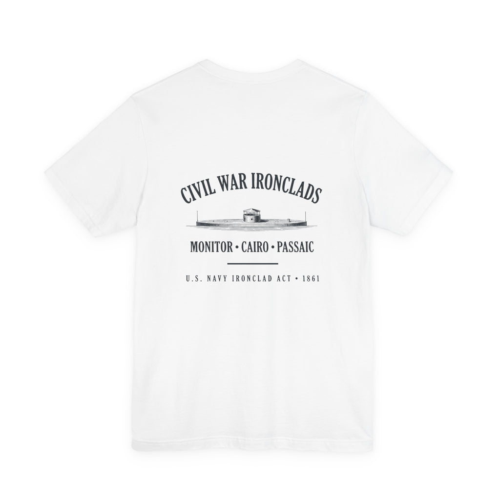 Civil War River Ironclads Back Print Premium Tee