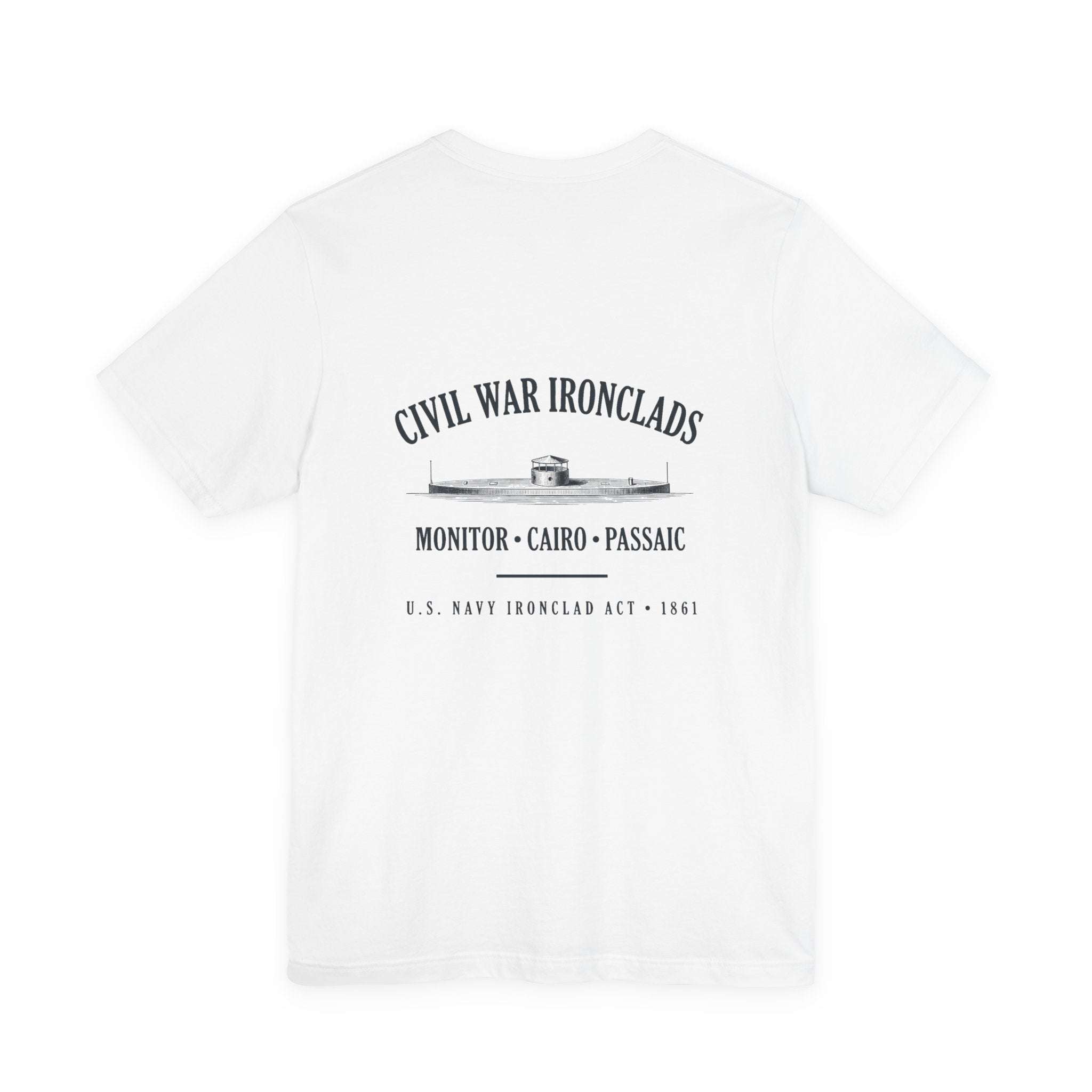 Civil War River Ironclads Back Print Premium Tee