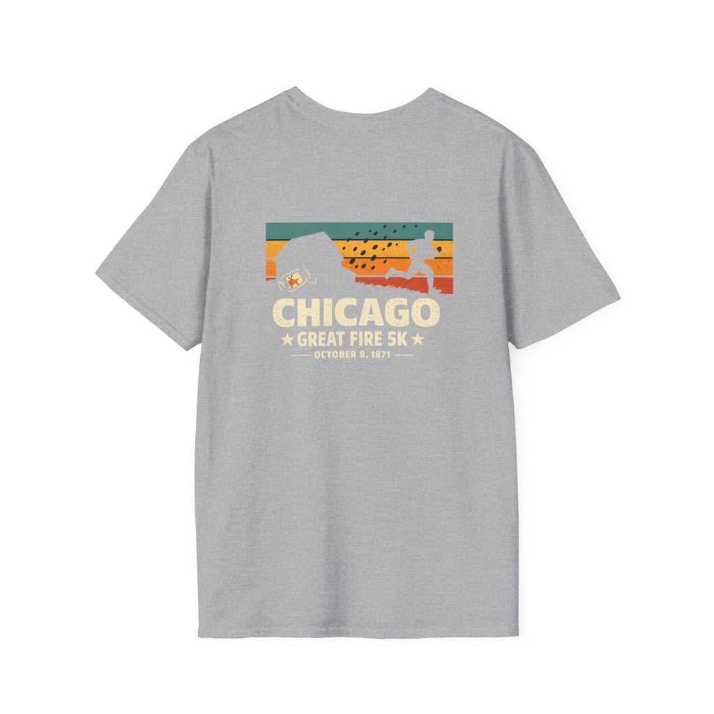 Chicago Great Fire 5K Retro Back Print T-Shirt