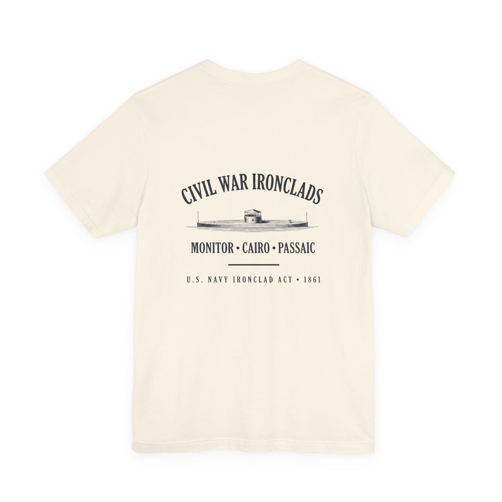 Civil War River Ironclads Back Print Premium Tee