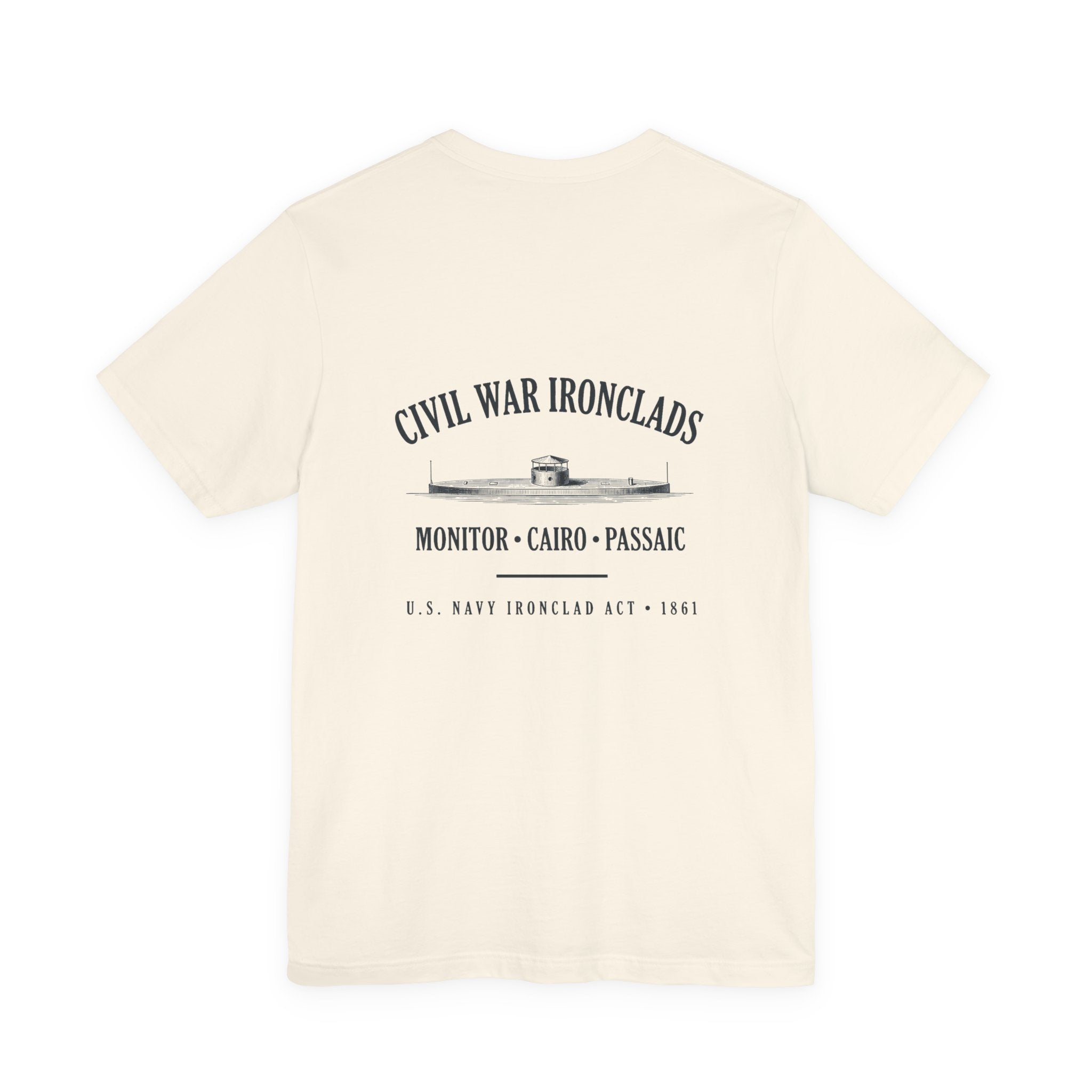 Civil War River Ironclads Back Print Premium Tee