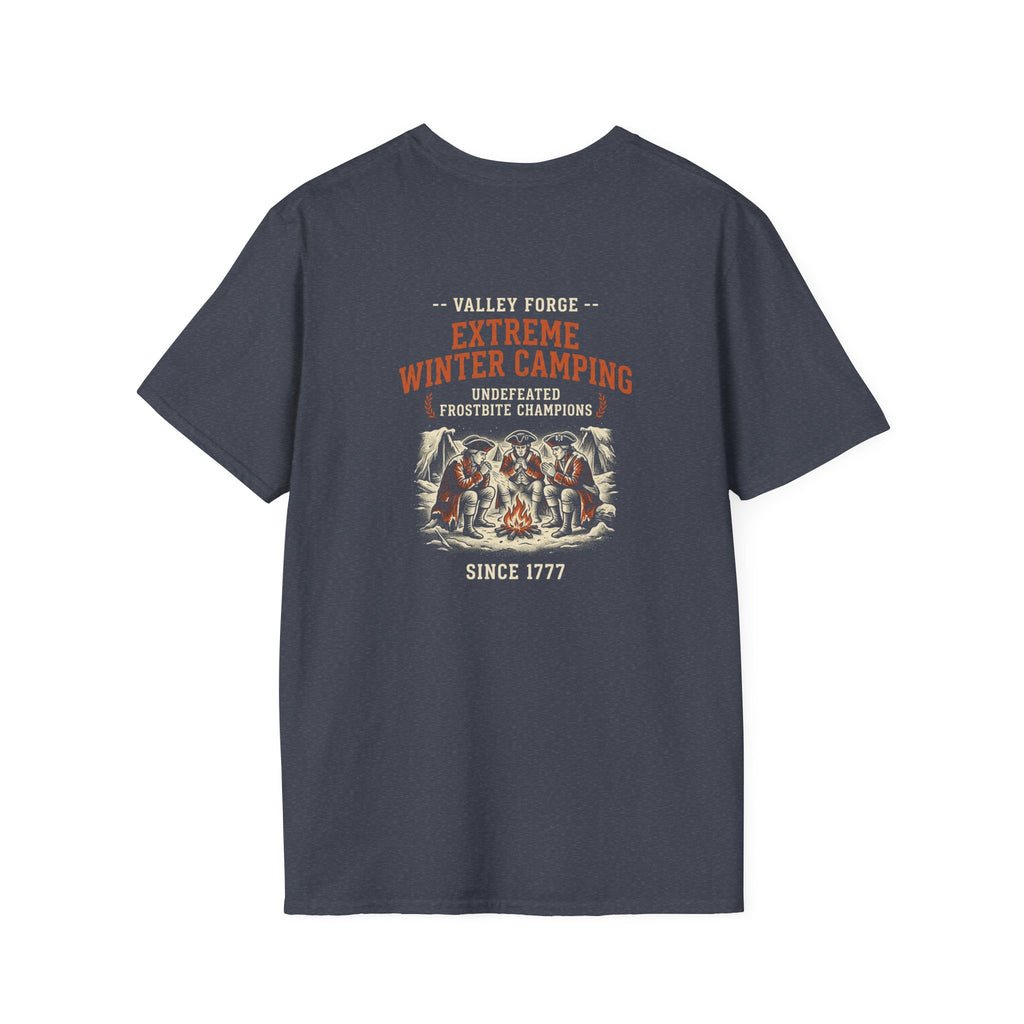 Valley Forge Winter Camping Back Print T-Shirt