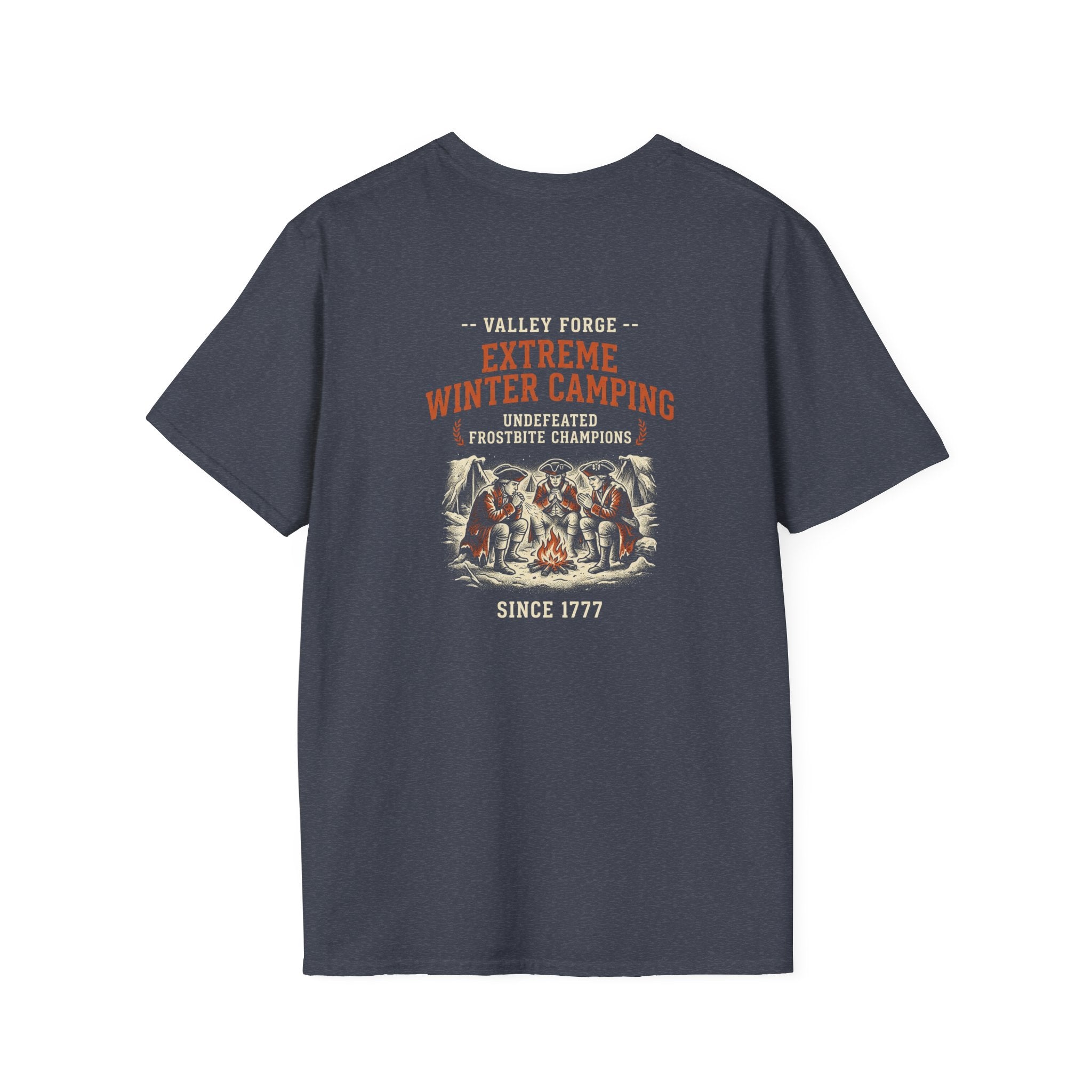 Valley Forge Winter Camping Back Print T-Shirt