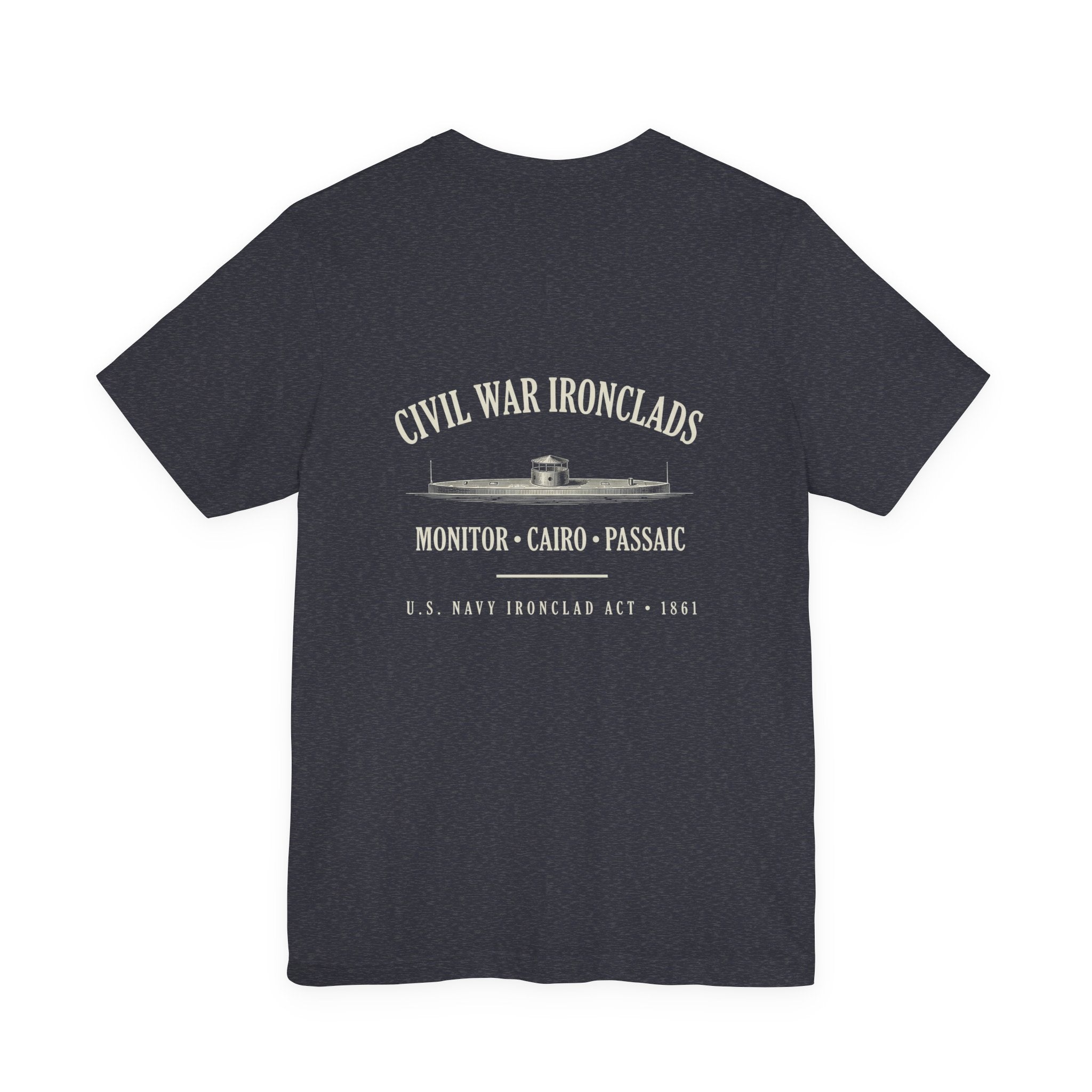 Civil War River Ironclads Back Print Premium Tee
