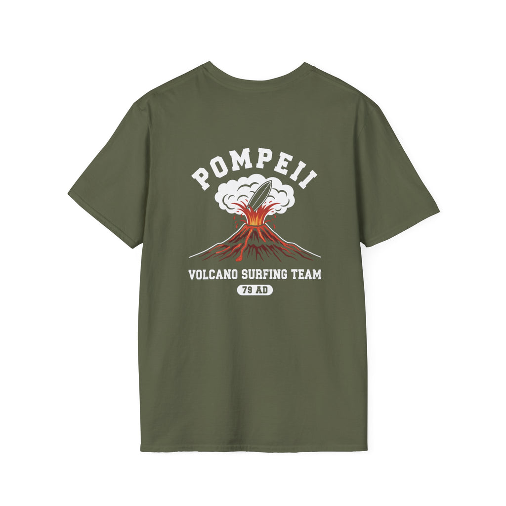 Pompeii Volcano Surfing Team Back Print T-Shirt