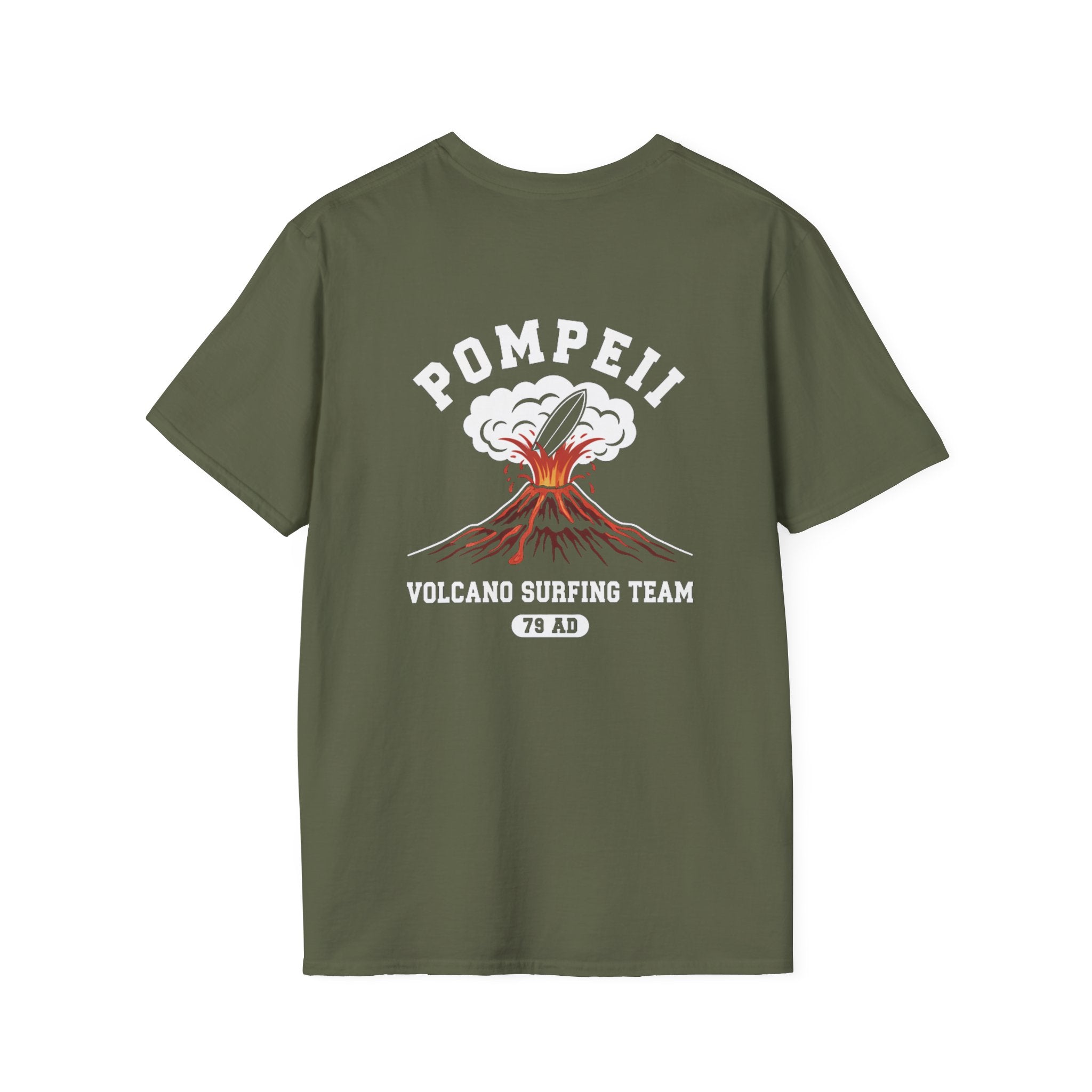 Pompeii Volcano Surfing Team Back Print T-Shirt