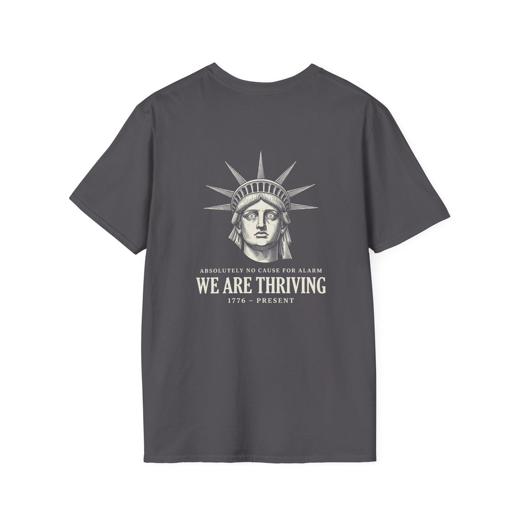 Lady Liberty We Are Thriving Back Print T-Shirt