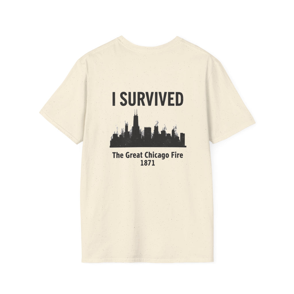 I Survived The Great Chicago Back Print T-Shirt
