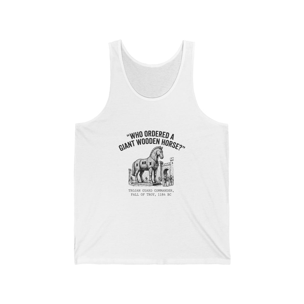 Trojan Horse Deadpan Satire Tank Top