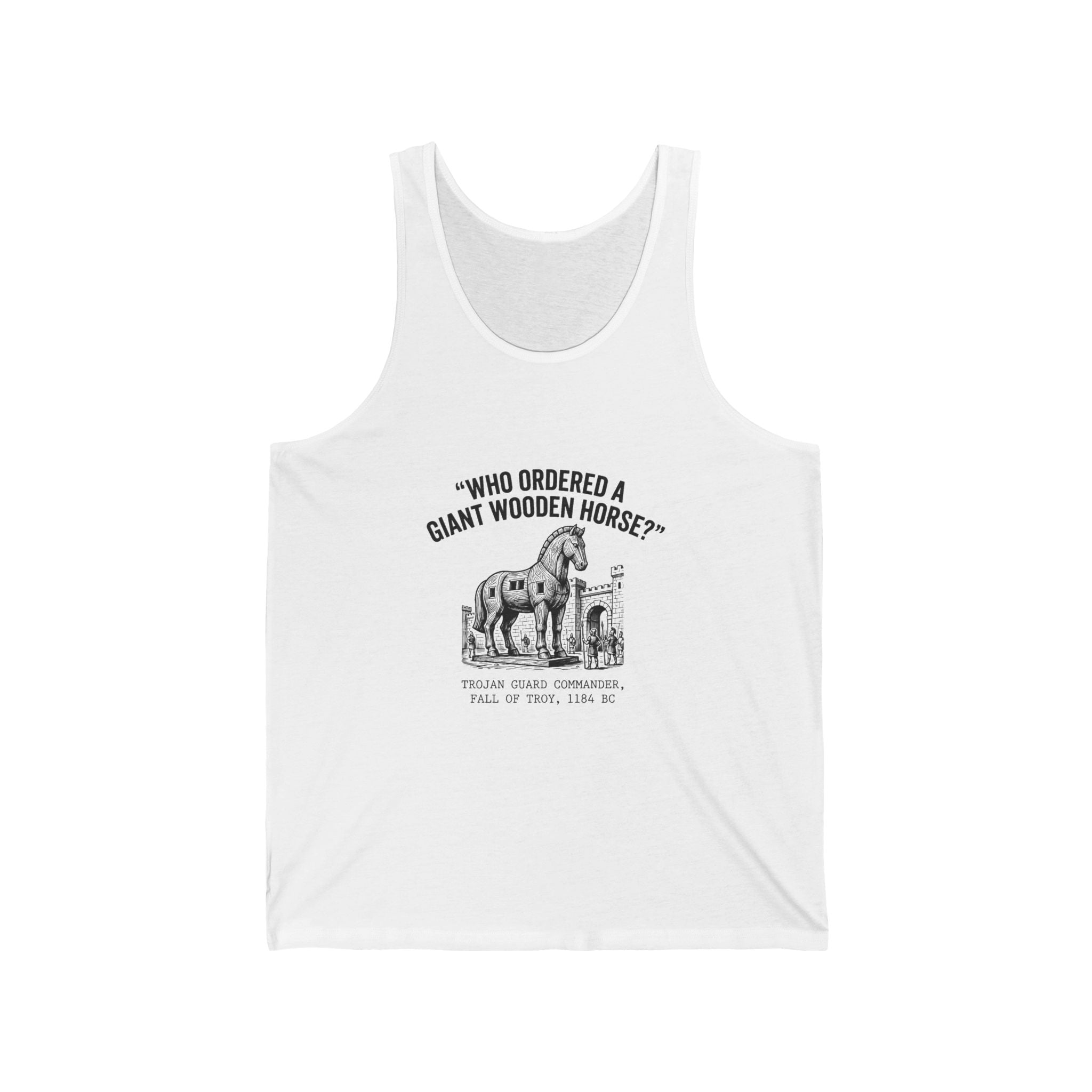 Trojan Horse Deadpan Satire Tank Top