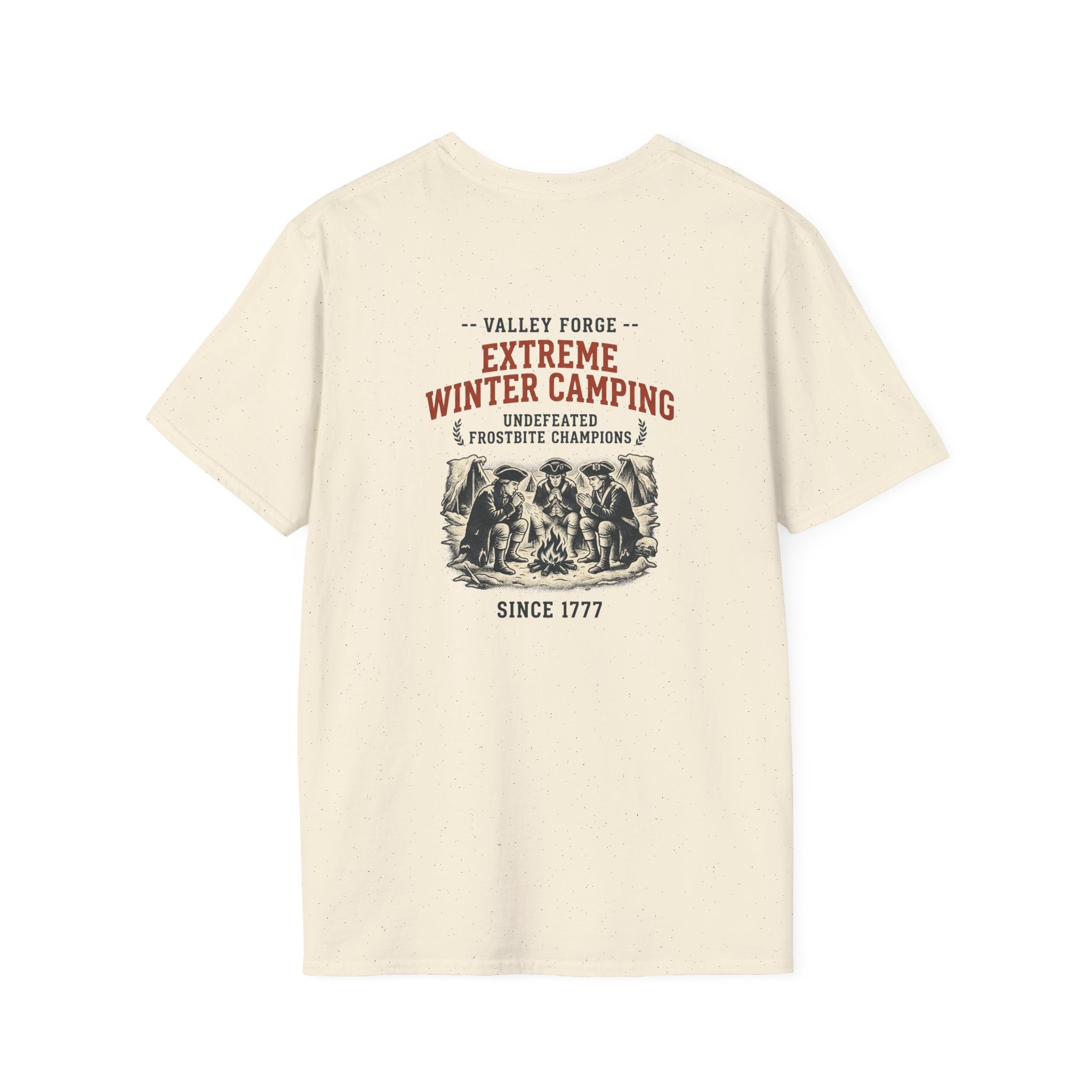 Valley Forge Winter Camping Back Print T-Shirt