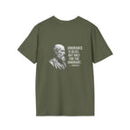 Socrates Ignorance Is Bliss Quote Back Print T-Shirt