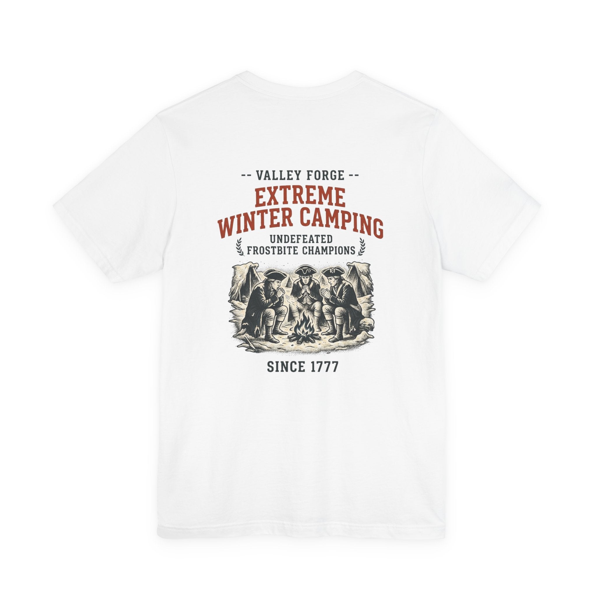 Valley Forge Winter Camping Back Print Premium Tee
