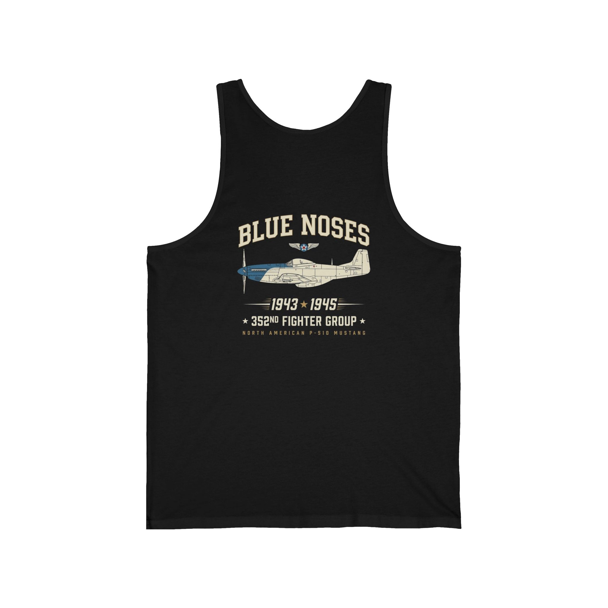 Blue Nosed Fighter Group Back Print Tank Top