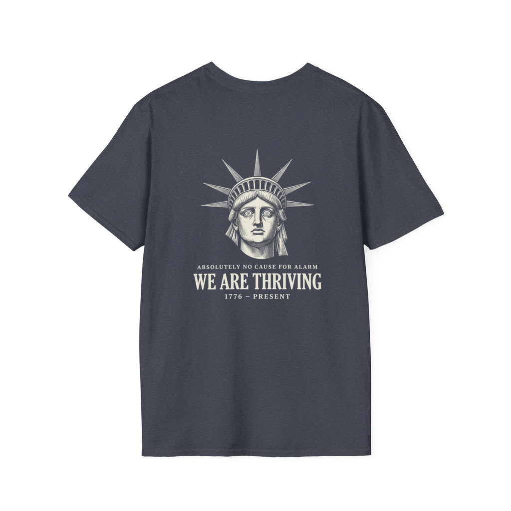 Lady Liberty We Are Thriving Back Print T-Shirt