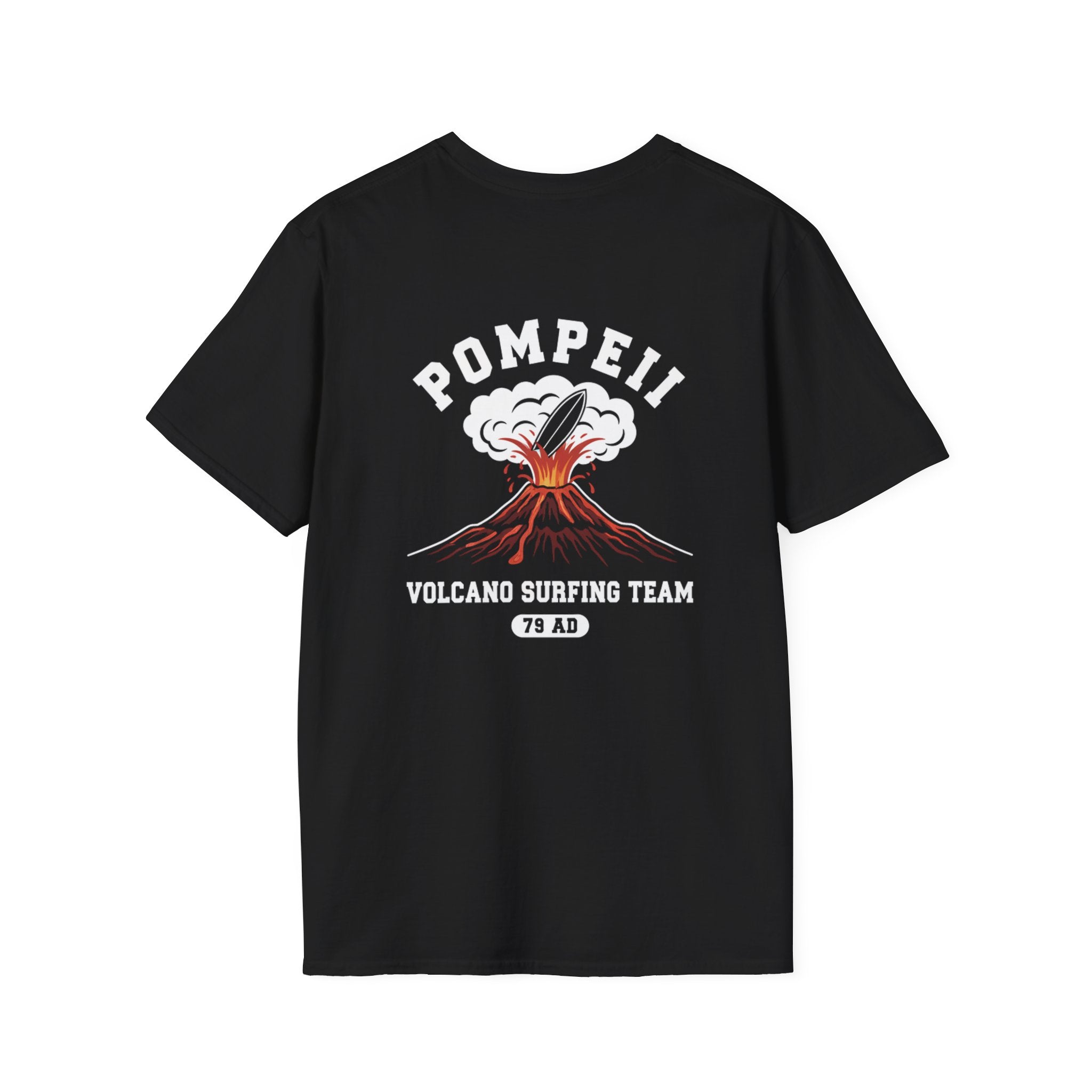Pompeii Volcano Surfing Team Back Print T-Shirt