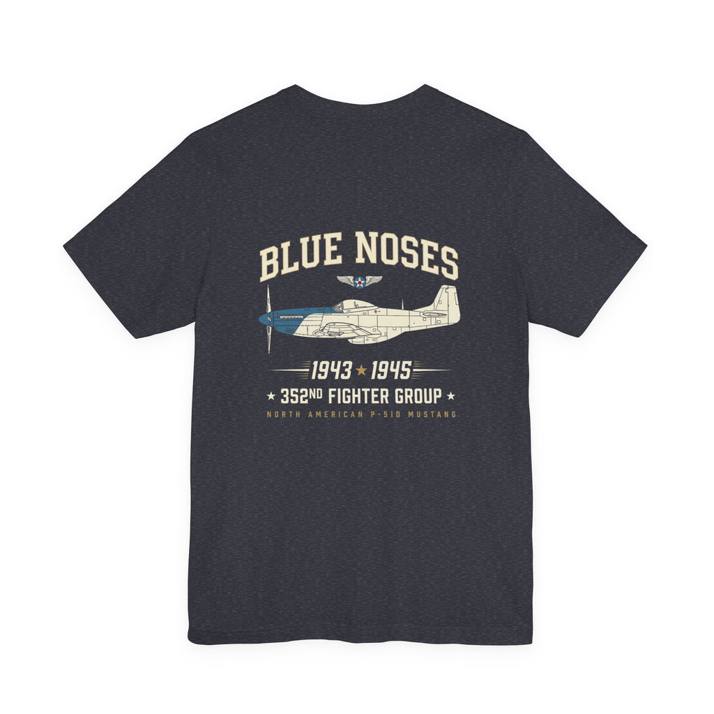 Blue Nosed Fighter Group Back Print Premium Tee